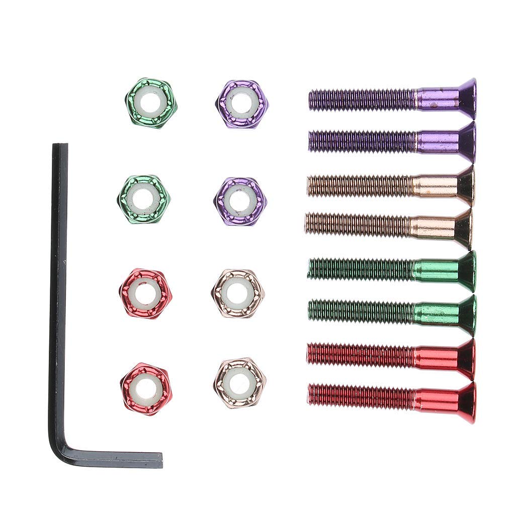 8pcs Replacement Skateboard Truck Hardware Set - 32mm Screws, Bolts & Nuts for Skateboard Maintenance | Perfect for DIY Repairs & Skate Park Upgrades