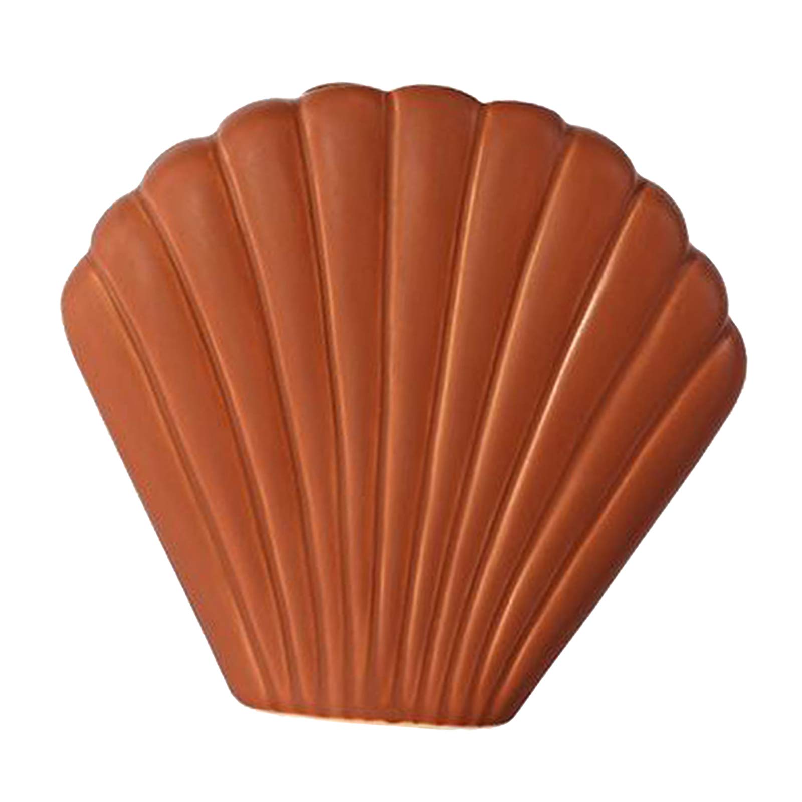 Modern Ceramic Shell-Shaped Vase - Elegant Brown Flower Pot for Home Decor, Indoor Plants & Centerpiece | Perfect for Living Room, Dining Table & Office Desk Decorations