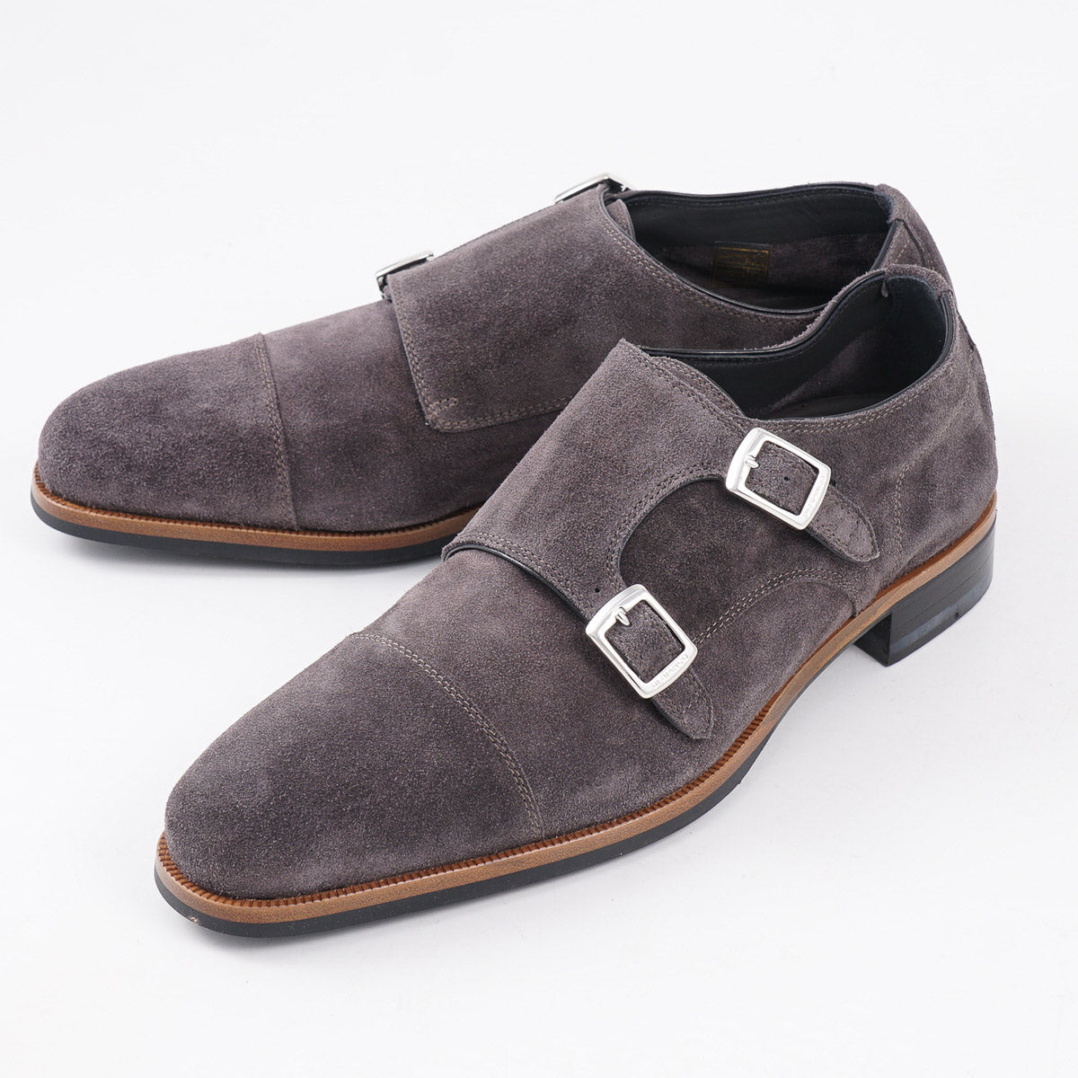 Di Bianco 'Isernia' Unlined Suede Monk Strap Shoes - Premium Italian Leather Dress Shoes for Men | Perfect for Business, Formal Occasions & Office Wear