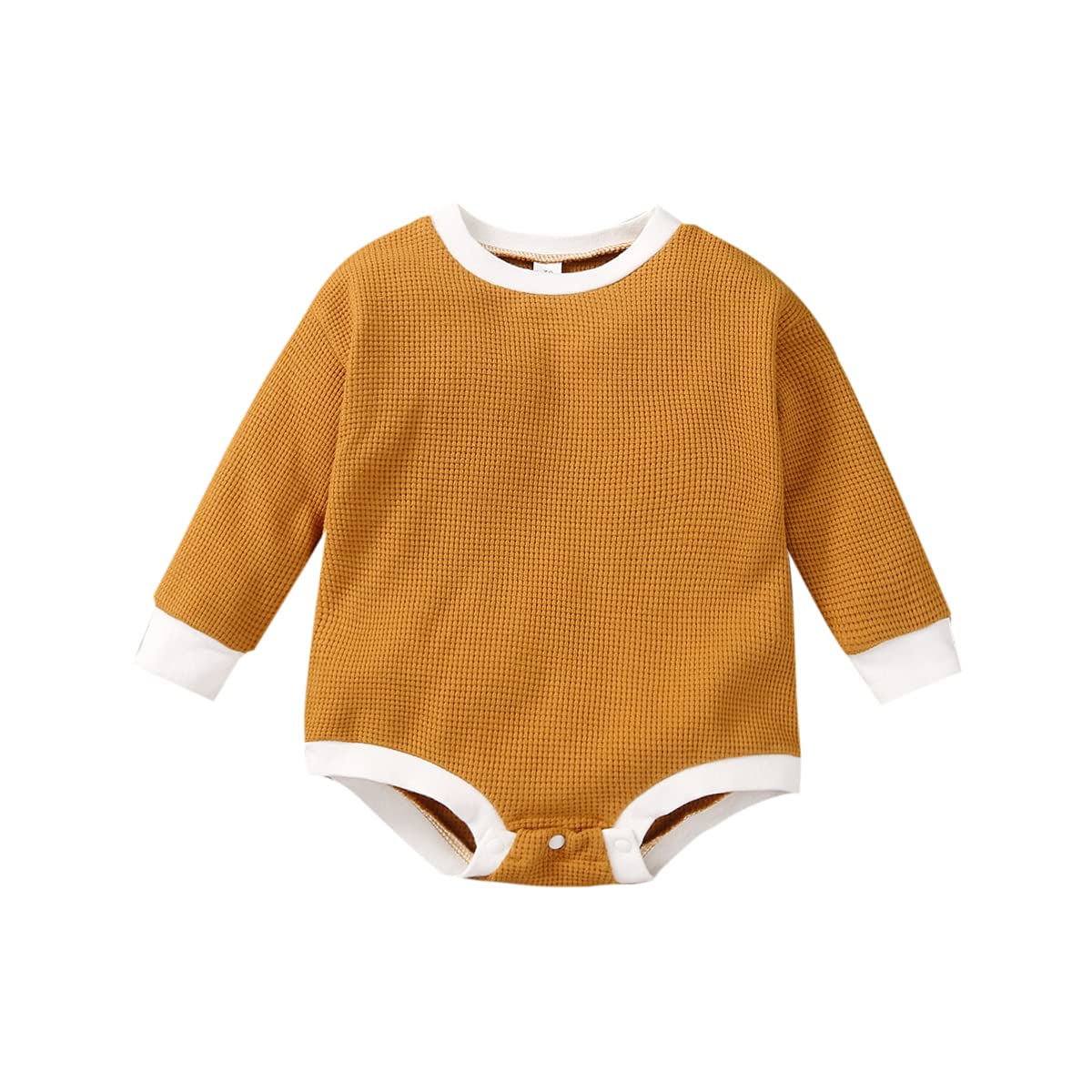 Douhoow Baby Romper - Soft Knit Waffle Bodysuit with Long Sleeves for Newborn Boys & Girls | Cozy Fall & Autumn Outfit for Playdates, Photo Shoots & Family Gatherings