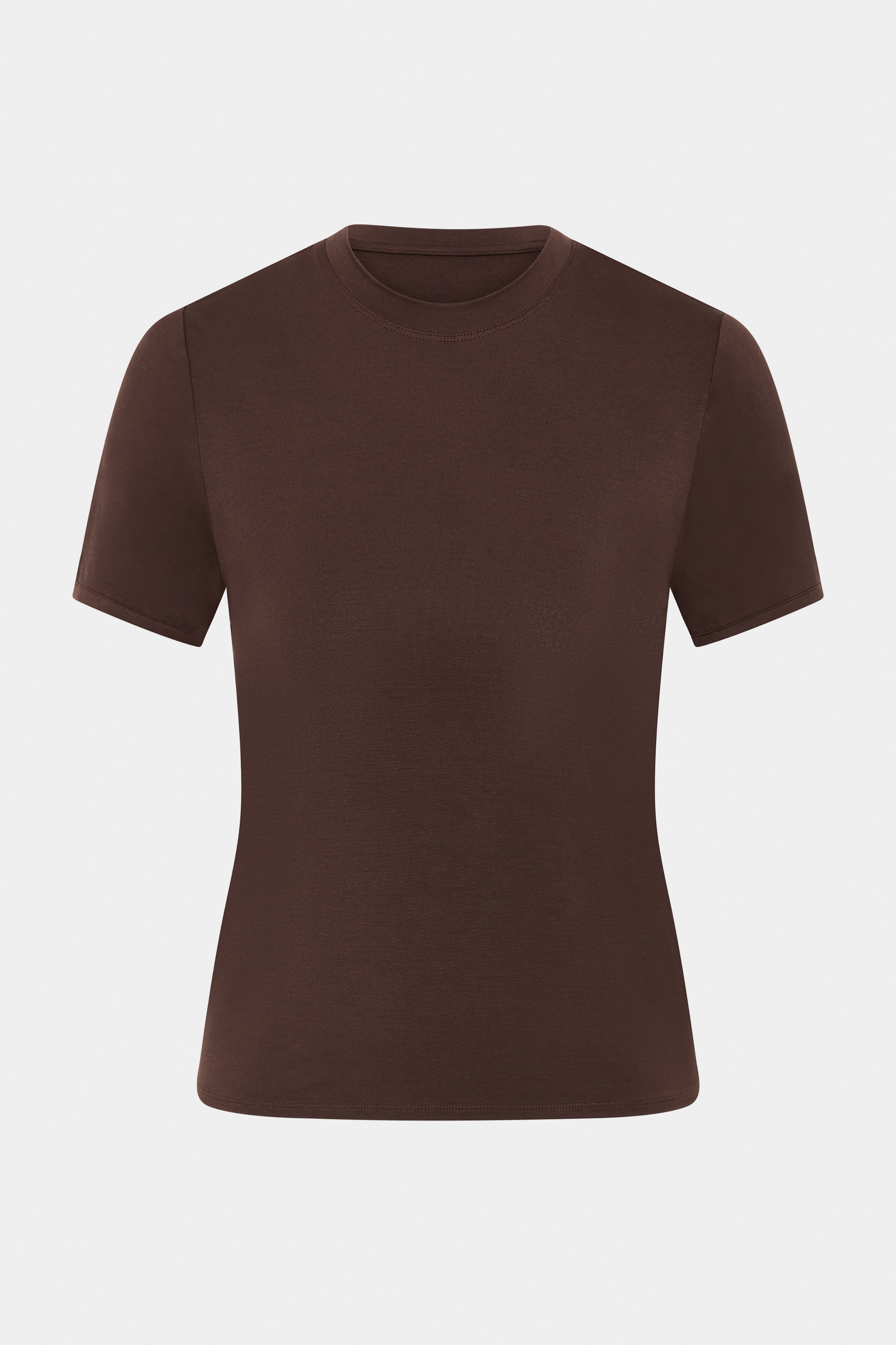 Leah Fitted Tee Chocolate - Women's Slim Fit T-Shirt for Casual Wear & Everyday Outfits