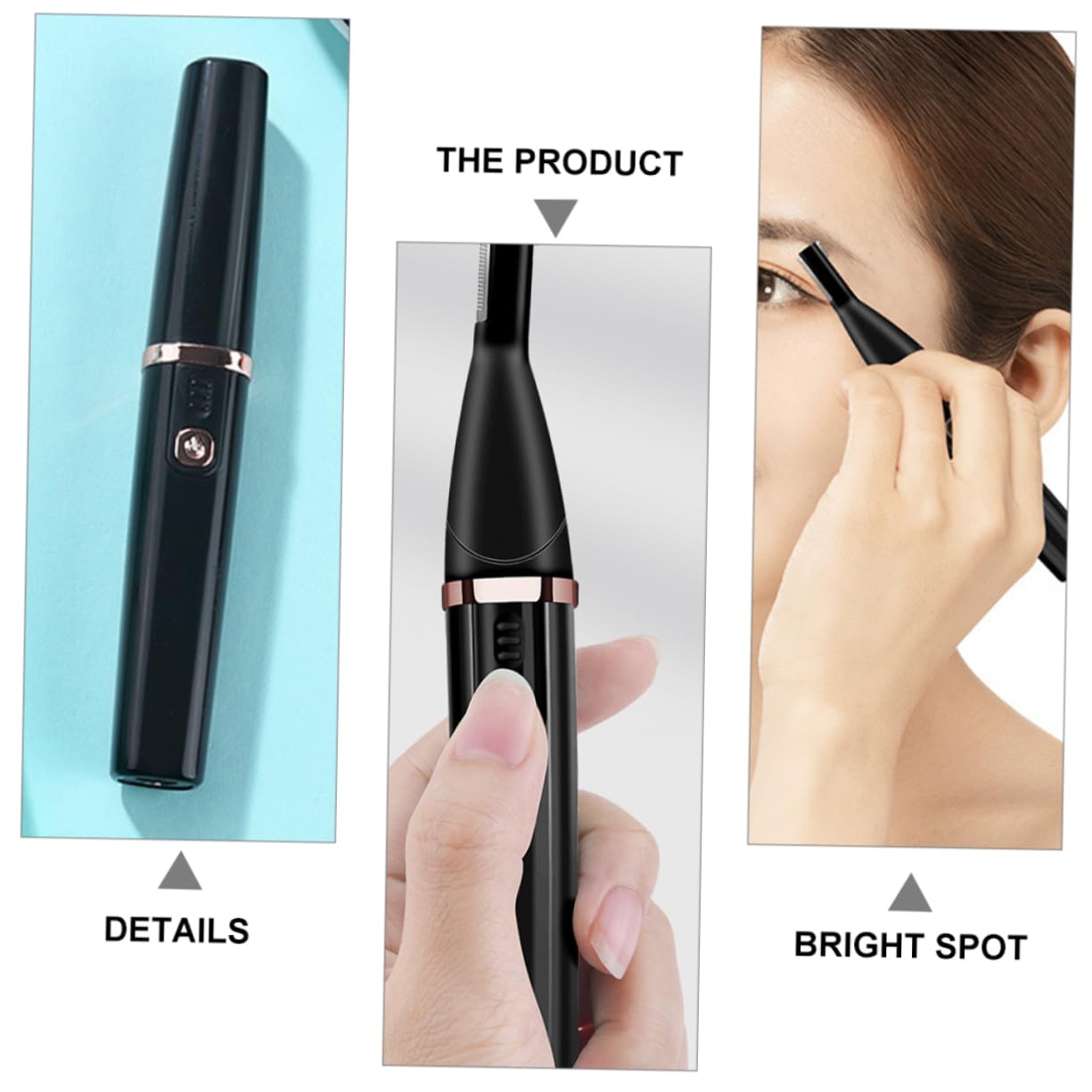 1 PC Electric Eyebrow Trimmer - Rechargeable Eyebrow & Facial Hair Shaver for Women & Men - Painless Hair Remover for Eyebrows, Mustache & Face Grooming - Black ABS Design - Perfect for Travel, Home & Salon Use
