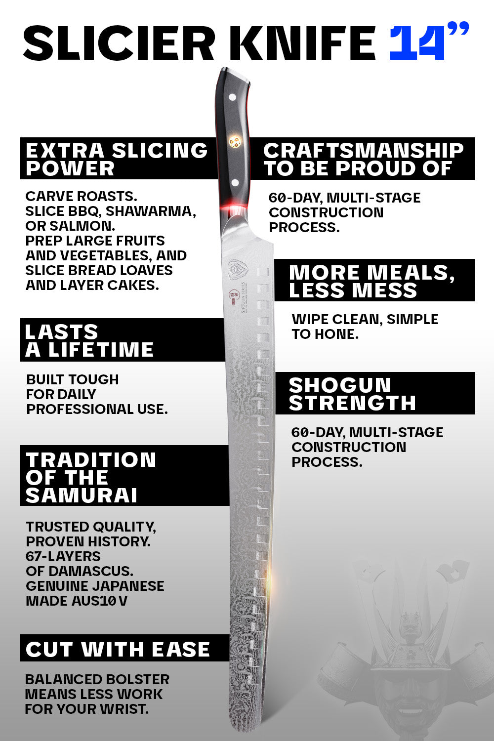 Dalstrong Shogun Series ELITE 14-inch Extra Long Slicing & Carving Knife - Professional Chef's Knife for Meat, Roasts & BBQ - Perfect for Home Kitchens & Commercial Use