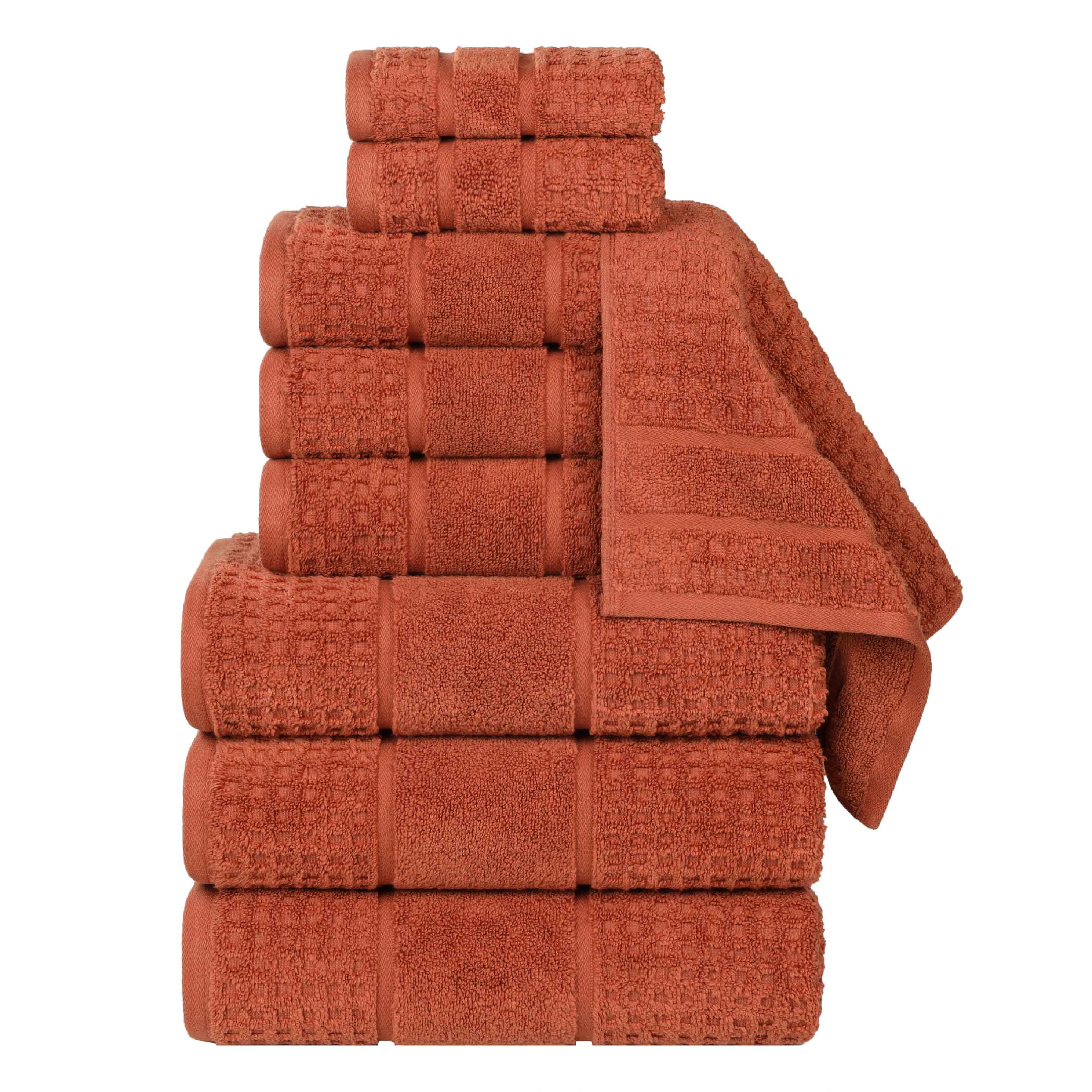 Premium 9-Piece Zero Twist Cotton Waffle Towel Set - Ultra Soft & Highly Absorbent Honeycomb Weave Bath Towels for Spa, Gym & Luxury Home Use