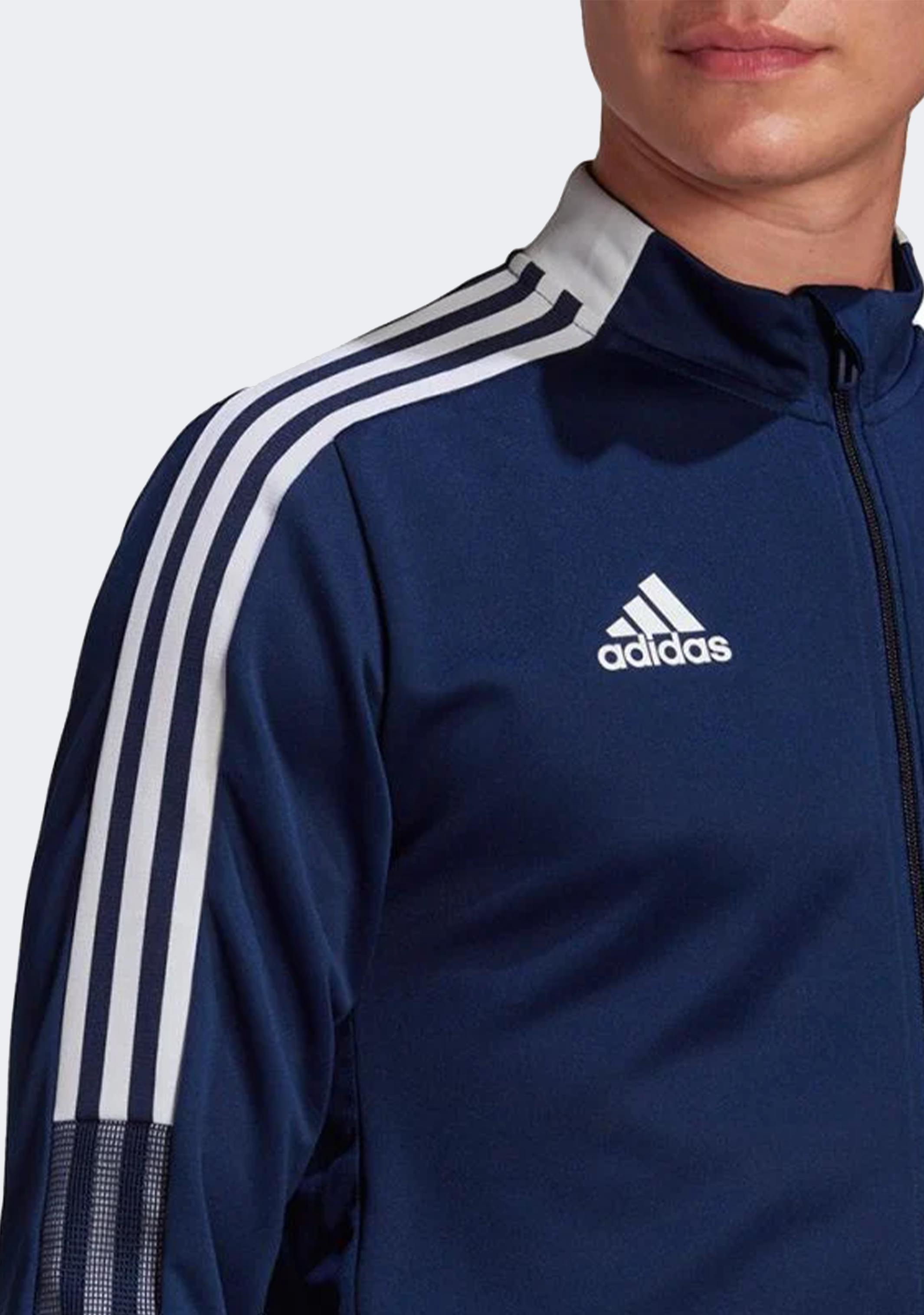 Adidas Men's Tiro 21 Training Jacket - Navy Blue Athletic Soccer Warm-Up Coat for Gym, Running & Outdoor Sports