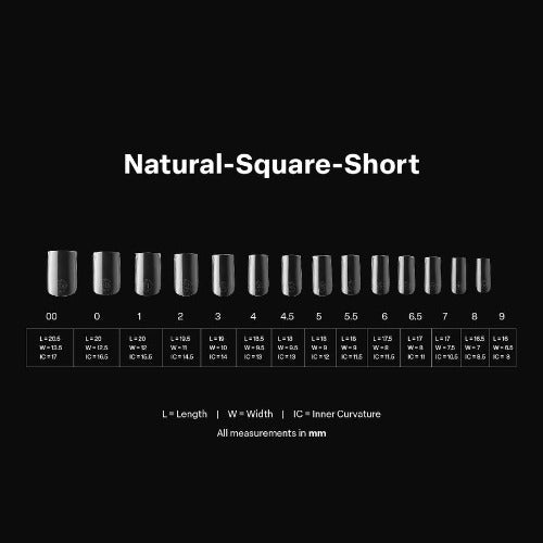 Apres Gel X Tips 2.0 (600pc) - Natural Short Square Nail Extensions for DIY Manicure | Salon Quality Press-On Nails for Home & Professional Use