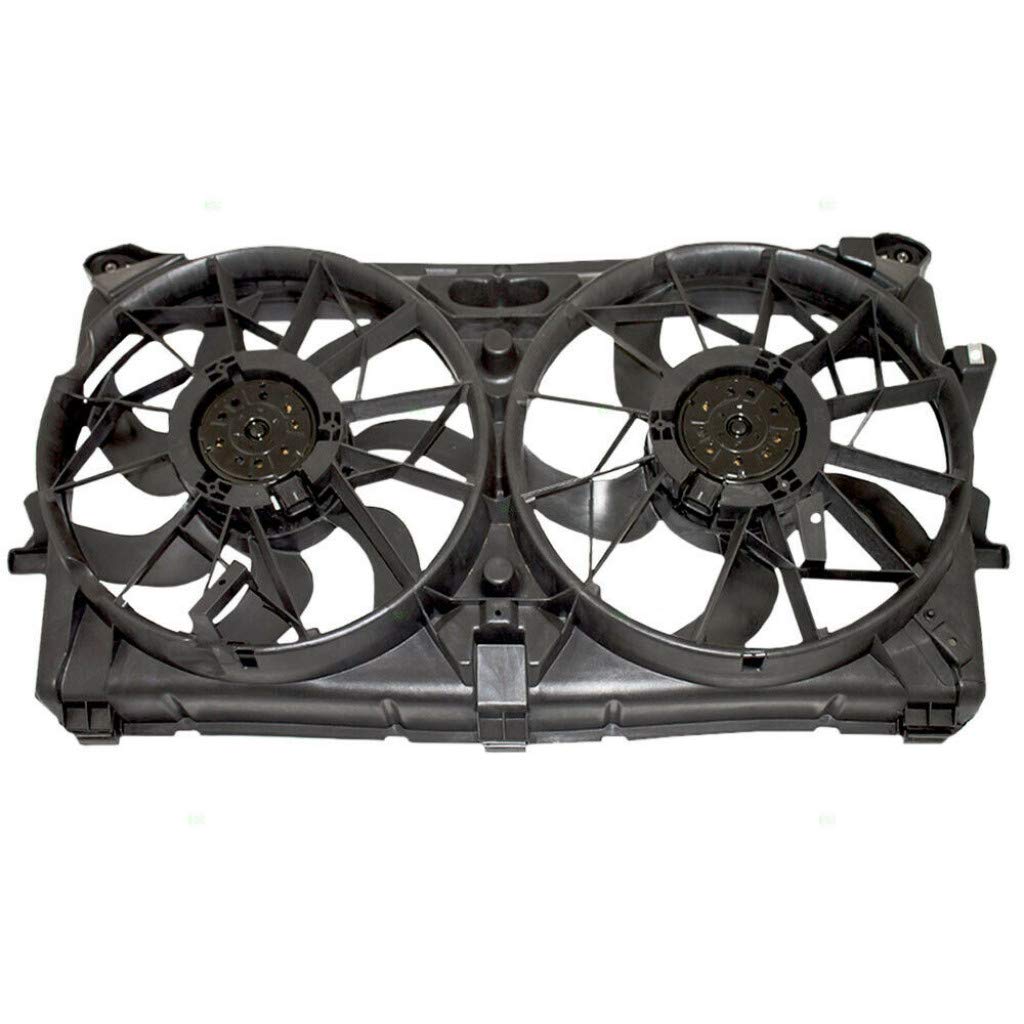 GMC Sierra A/C Radiator Fan Assembly 2005-2006 - Electrical Cooling Fan Replacement for GM3115212 | Compatible with Models (R/L: 89023368) + Bracket (R:89023366/L:89024933) + Sensor 8 | Perfect for AC Repair & Engine Cooling System Maintenance