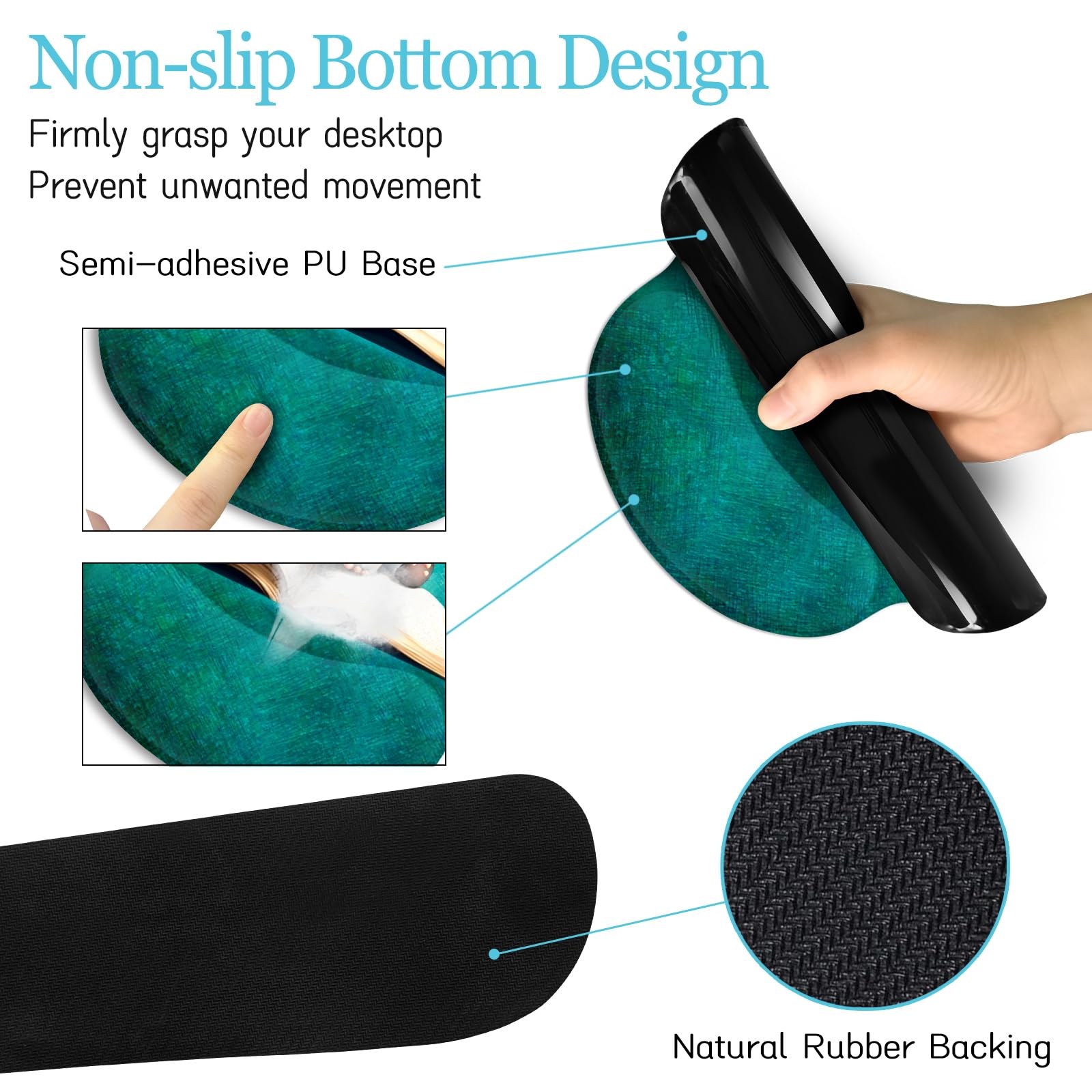 Premium Large Gaming Mouse Pad with Ergonomic Wrist Rest - XXL Desk Mat for Keyboard & Mouse - Non-Slip Office Desk Accessory with Cup Coaster - Cute Elephant Design for Home Office, Gaming Setup & Workstation Decor