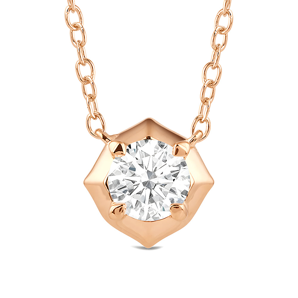 Lab Grown Diamond Solitaire Pendant Necklace - Hexagonal Cut 14K Gold/Platinum Women's Jewelry Gift for Anniversary, Valentine's Day & Special Occasions