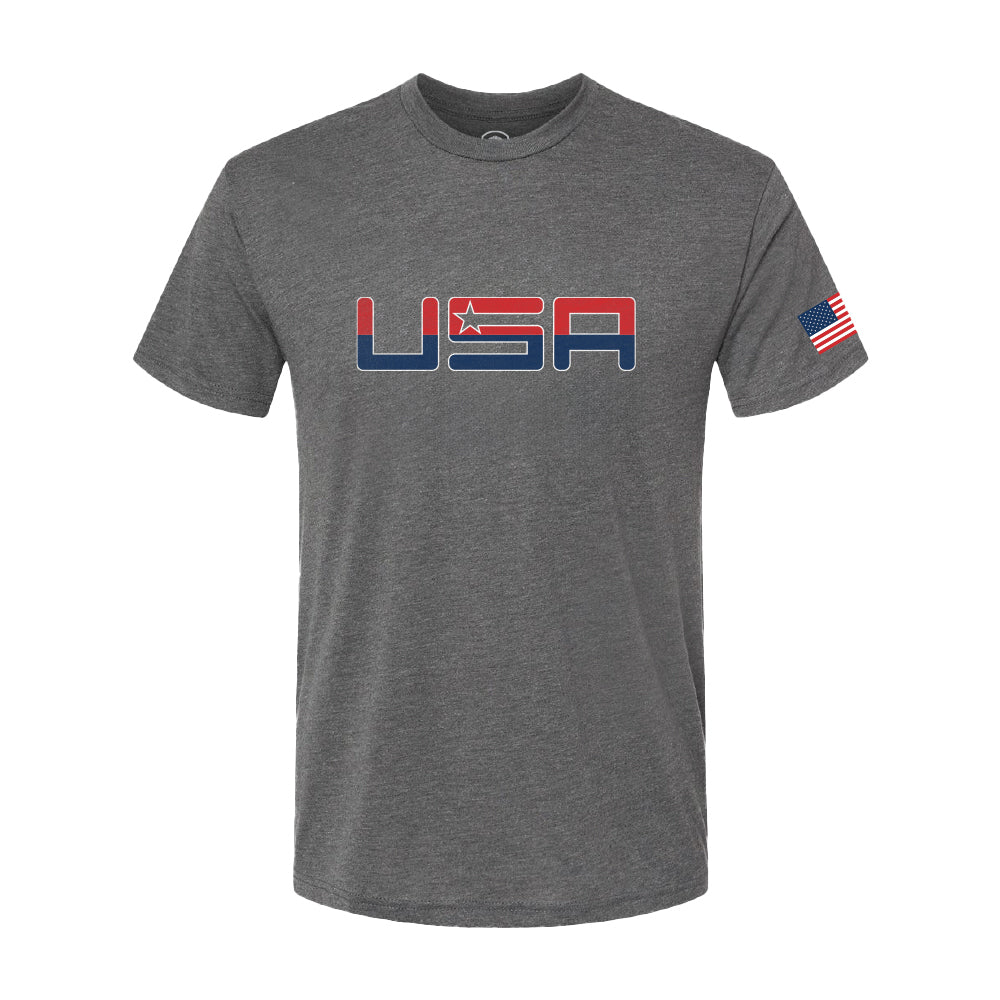 Team America Retro Grey Valuetainment Slim Fit Short Sleeve T-Shirt for Men - Patriotic Casual Wear for Everyday & Street Style