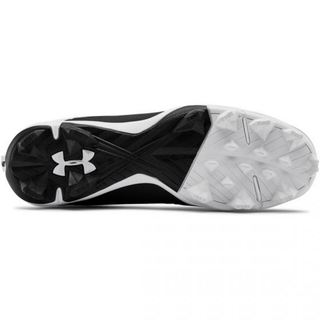 UA 2021 Boys Leadoff Mid RM Jr. Black 3023448 001 - Lightweight Baseball Cleats for Youth Training & Games