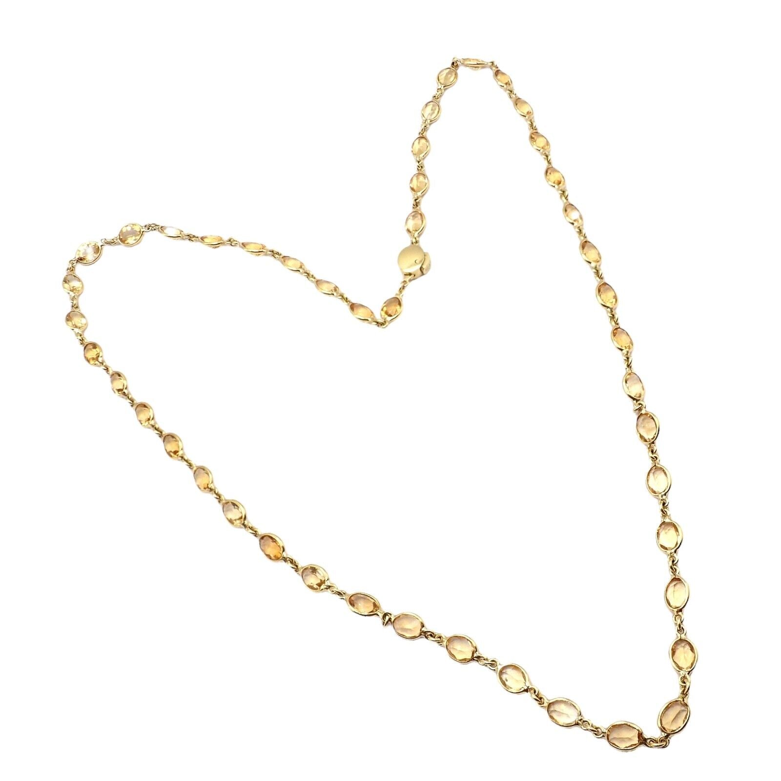 Authentic Laura Munder 18k Yellow Gold Citrine Long 24 Necklace - Elegant Statement Jewelry for Women, Perfect for Parties, Weddings & Special Occasions