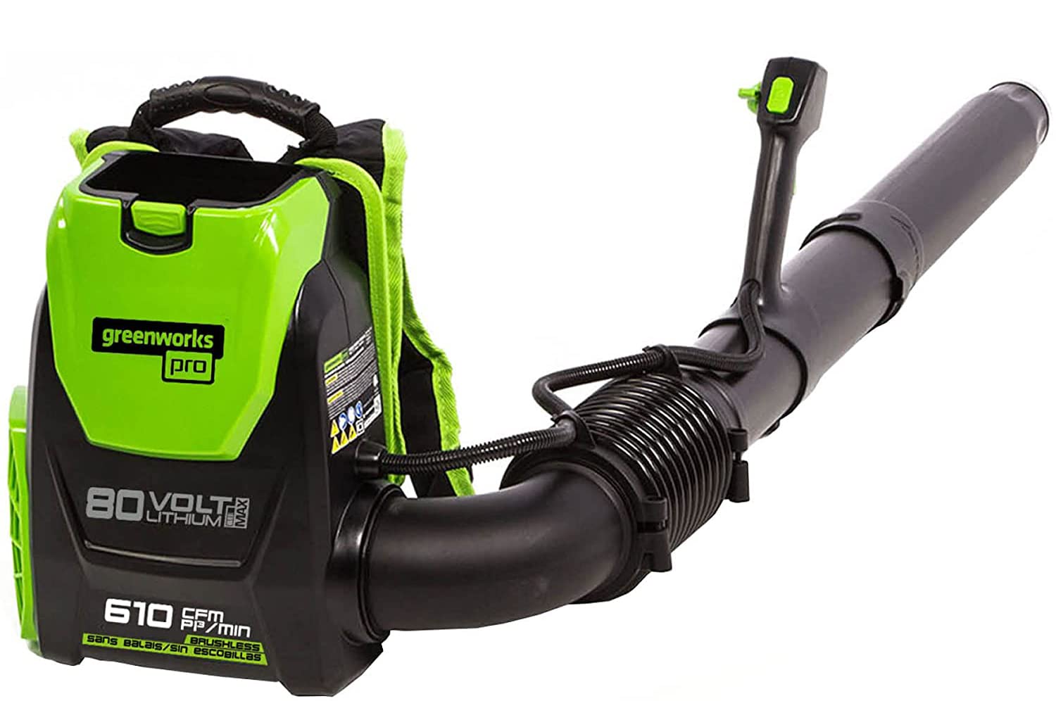 Greenworks 80V Cordless Brushless Backpack Leaf Blower - 180 MPH, 610 CFM, 75+ Tool Compatible (Tool Only) - Perfect for Yard Cleanup, Landscaping & Professional Use