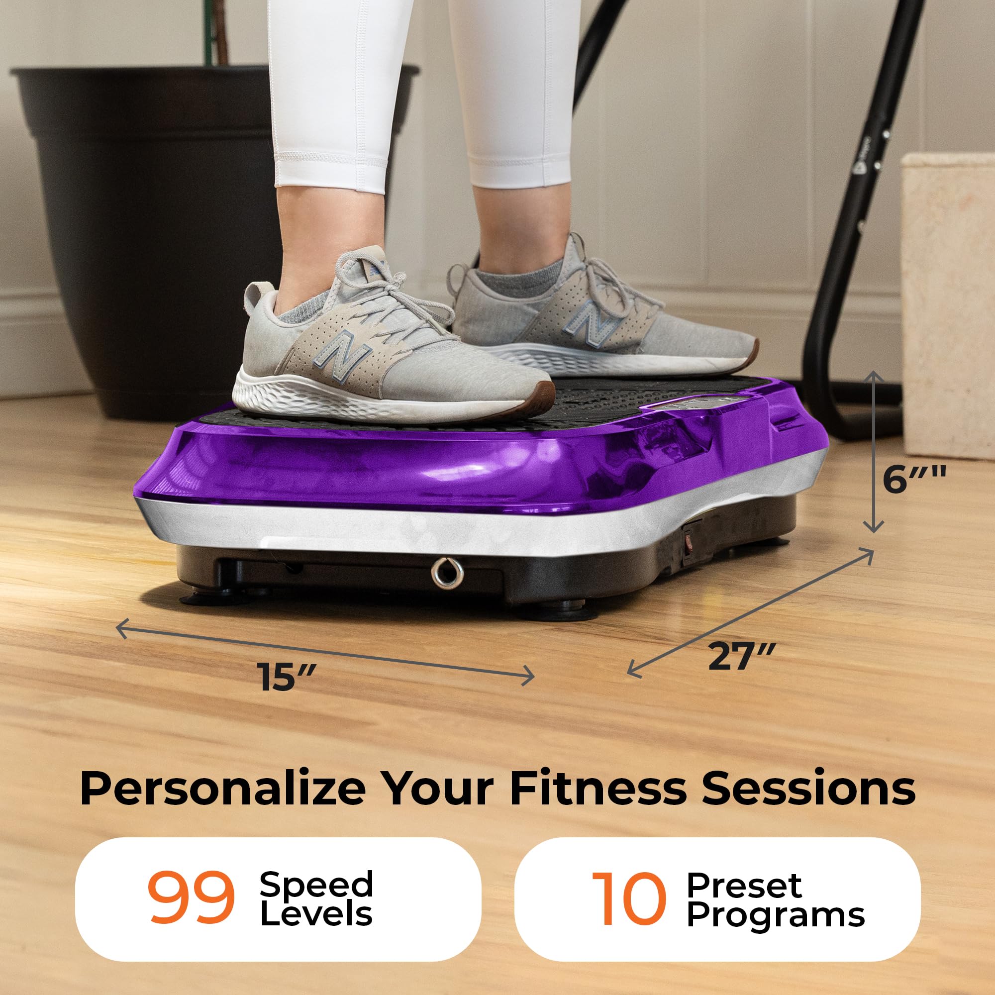 Lifepro Waver Vibration Plate Exercise Machine - High-Intensity Full Body Workout for Muscle Activation, Strength Toning & Fat Loss with Resistance Bands | Home Gym Equipment for Weight Loss & Recovery | Perfect for Small Spaces & Post-Workout Relaxation