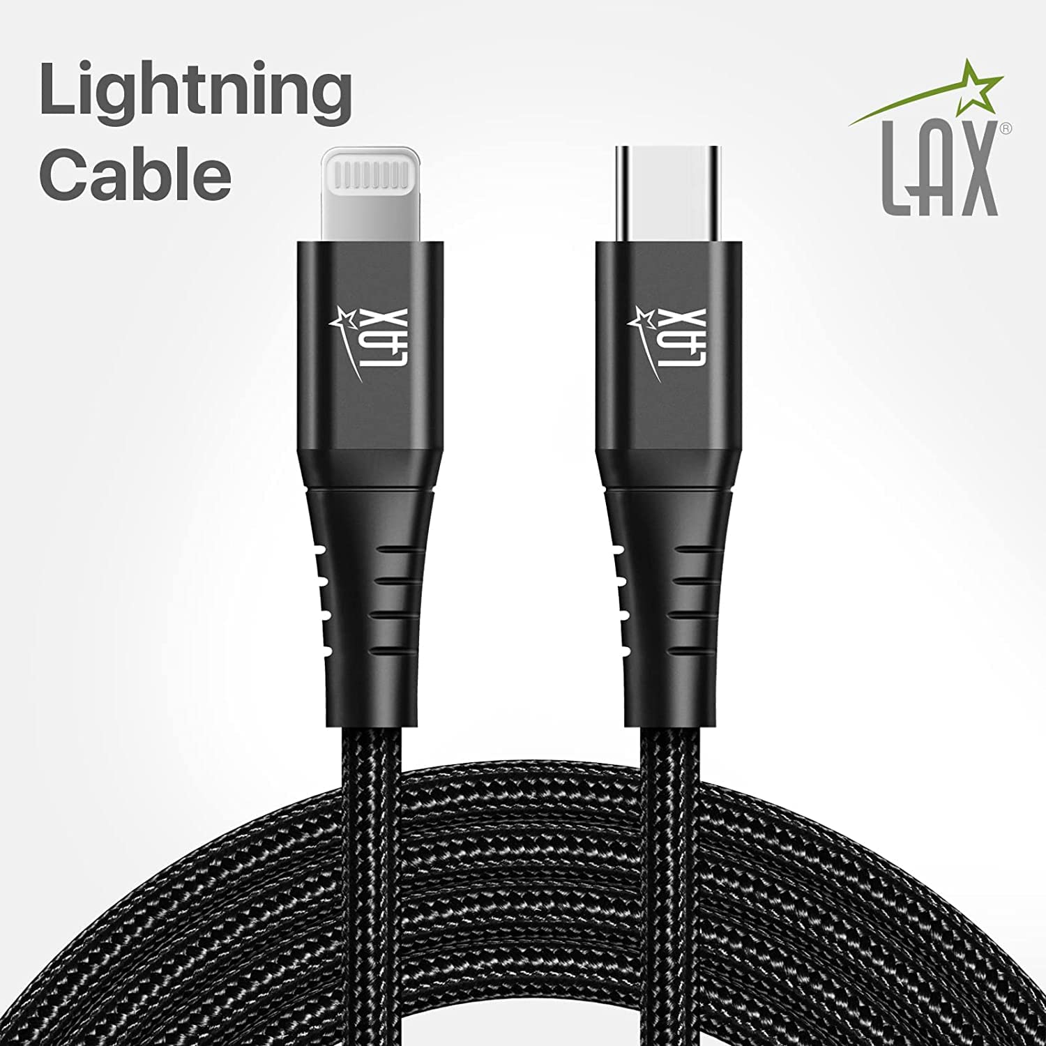 Apple MFi Certified USB C to Lightning Cable - 6Ft Nylon Braided Fast Charging & Data Sync Cable for iPhone 14/14 Plus/14 Pro/14 Pro Max, iPad, iPod - 2-Pack Black - Perfect for Home, Office & Travel Charging