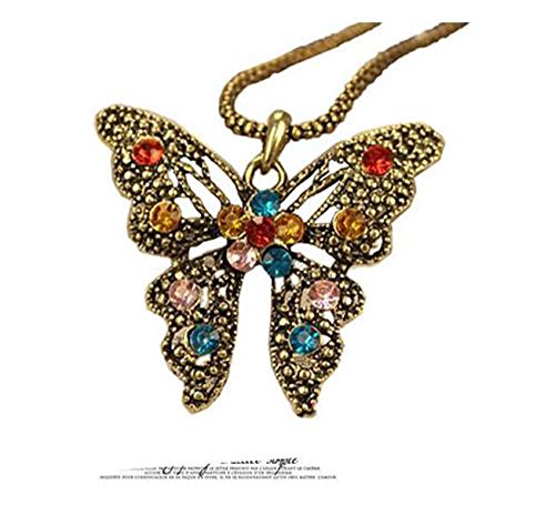 Elegant Butterfly Pendant Necklace with Austrian Crystals - Women's Fashion Jewelry for Party, Wedding & Evening Wear