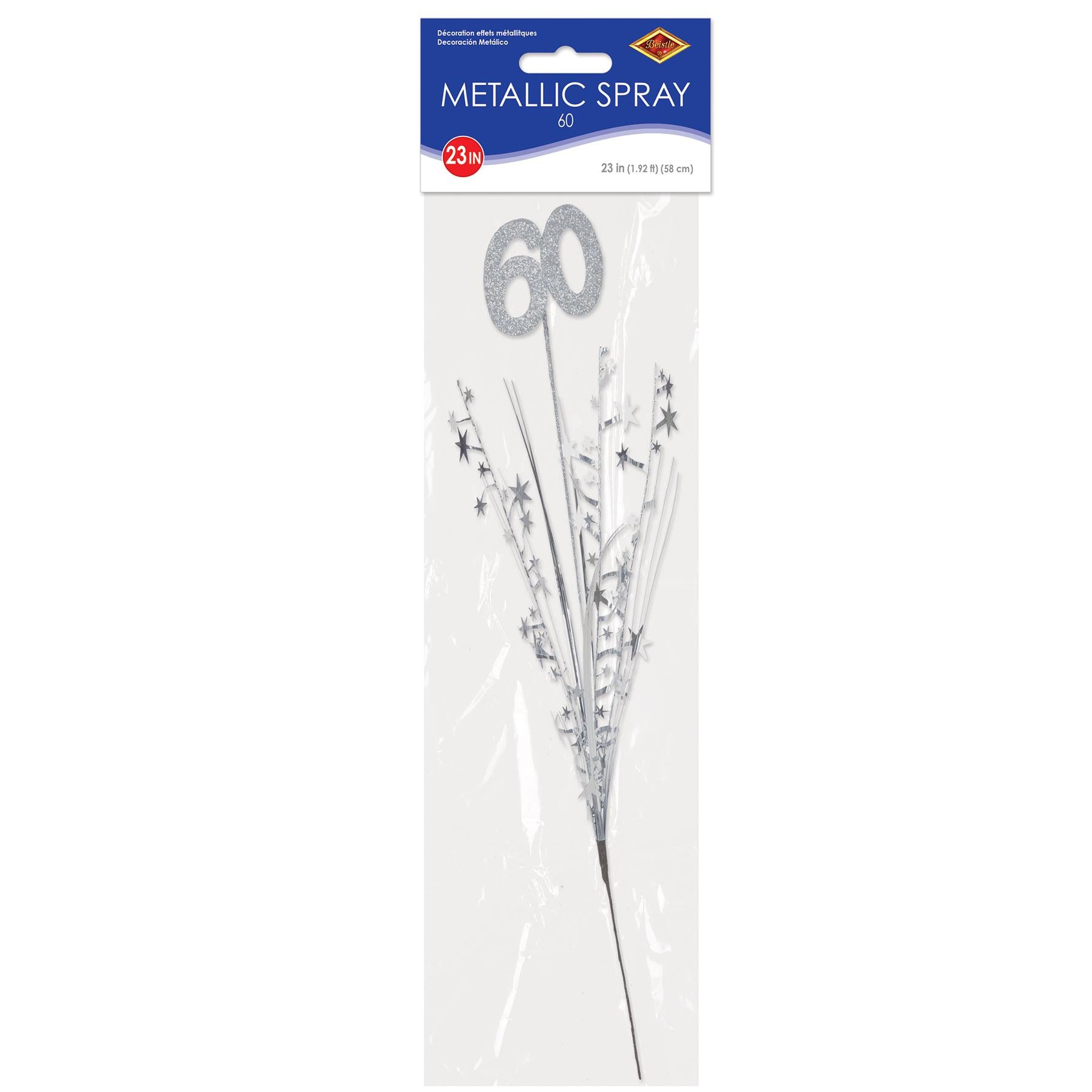 12 Pack Beistle Glittered 60th Birthday Party Decorations - Metallic Star Spray for Wall & Ceiling - Perfect for Anniversary Celebrations, Milestone Parties & Special Events