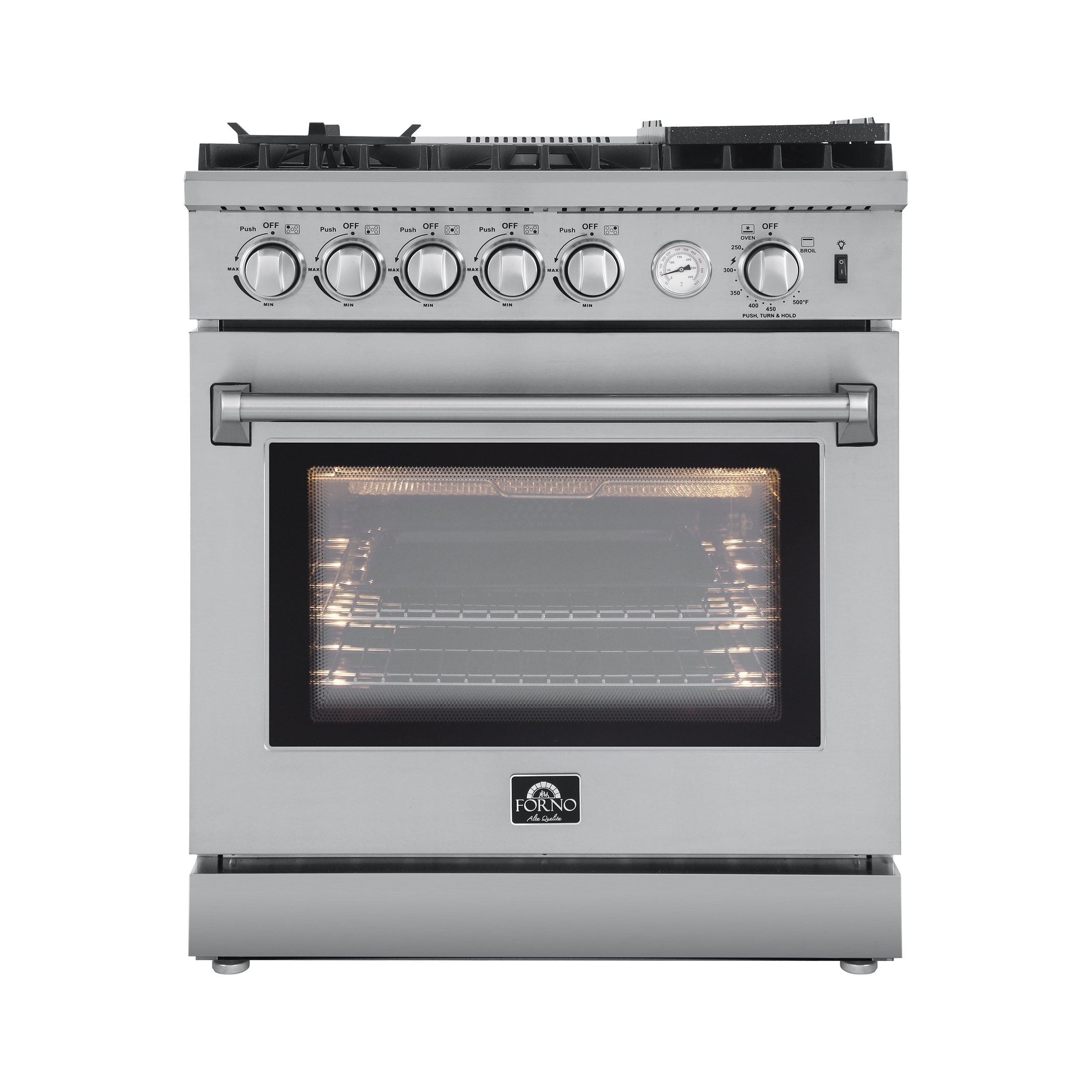 Forno Breno 30 Inch Freestanding Gas Range Oven with 5 Sealed Burners, Griddle & Air Fryer - FFSGS6276 - Perfect for Home Kitchens & Professional Cooking