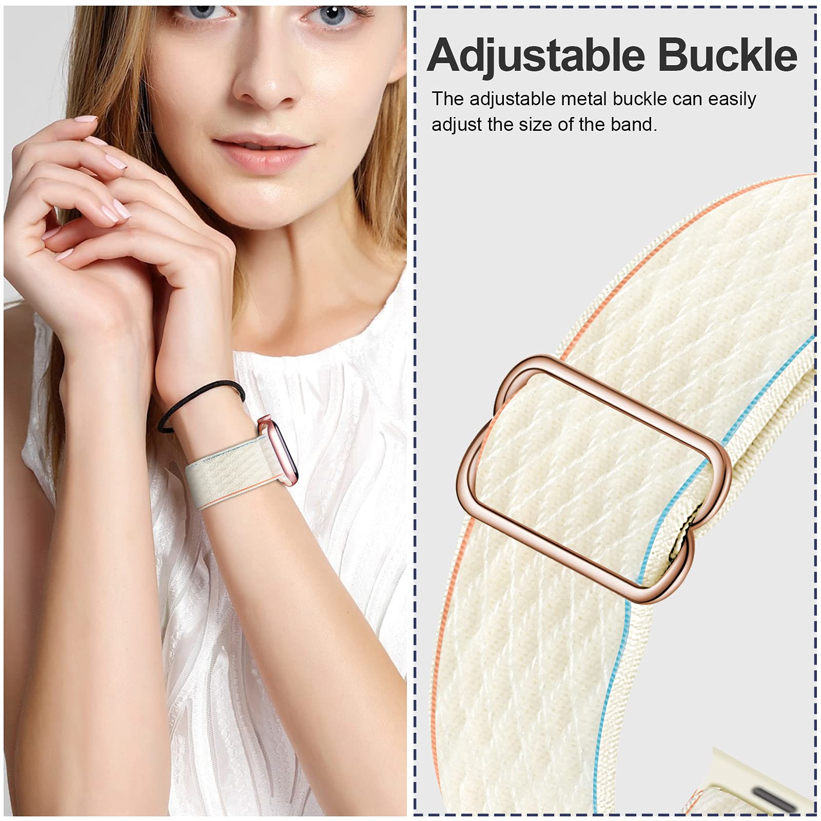 Stretchy Nylon Solo Loop Bands for Apple Watch 38mm/40mm/41mm/42mm - Compatible with Series 10, SE & More - Adjustable Braided Sport Strap for Women & Men (3 Pack) - Perfect for Workouts, Running & Everyday Wear