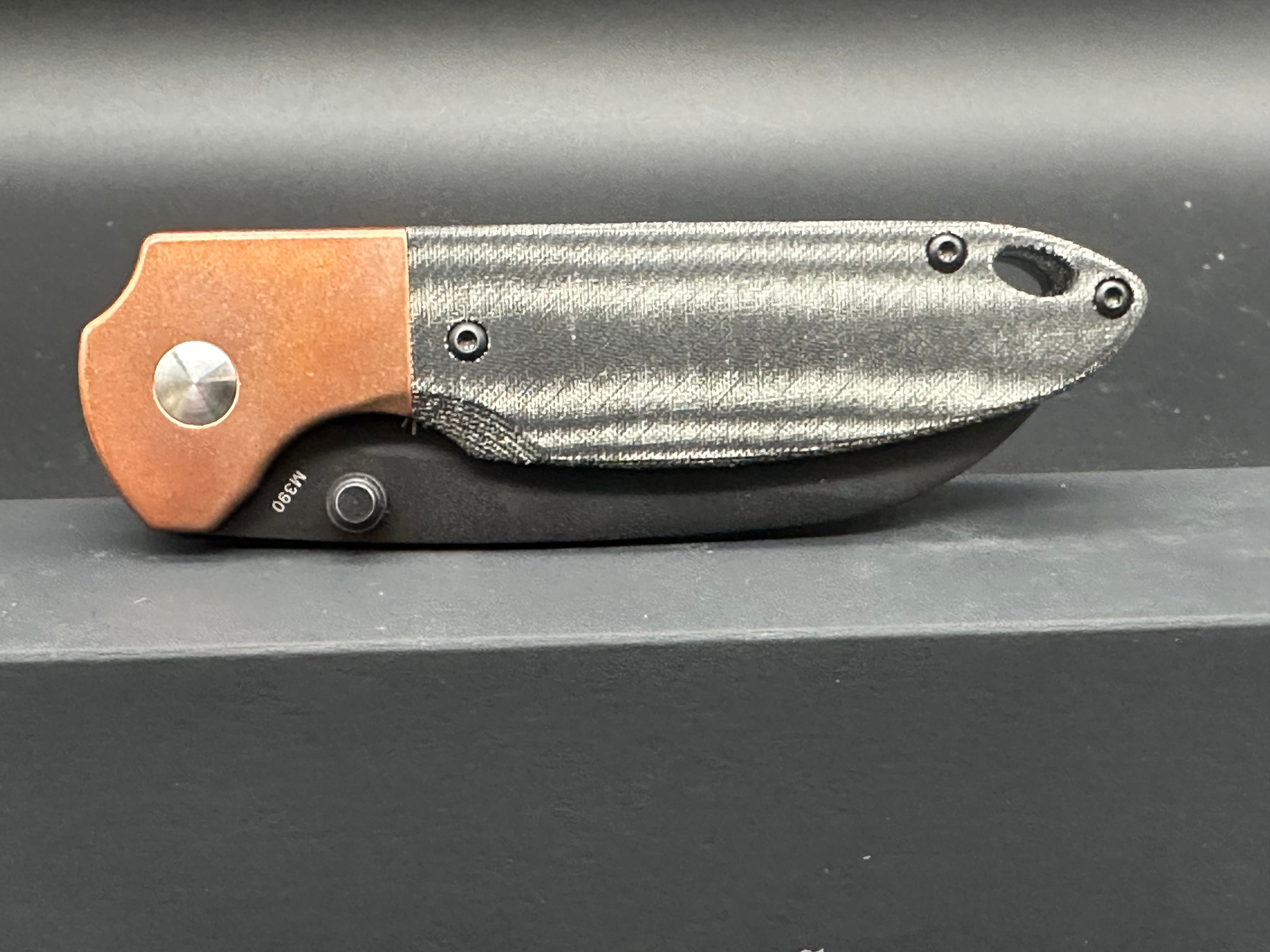 Kizer Deviant Folding Knife - M390 Steel Blade, Copper & Micarta Handle - EDC Pocket Knife for Outdoor, Camping, and Everyday Carry