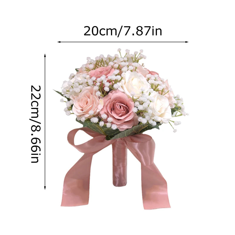 Elegant Silk Peony Rose Wedding Bouquet for Bridesmaids, Bridal Party – Perfect for Weddings, Bridal Showers & Photo Props