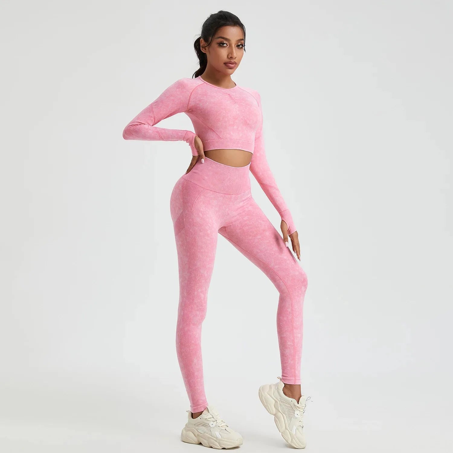 Women's Autumn Wash Skinny Stretch Sport Pants Set - Comfortable Activewear for Yoga, Running & Gym Workouts