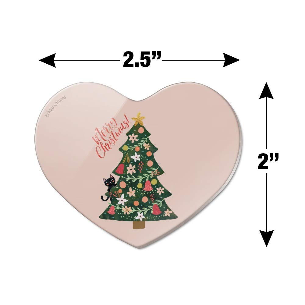 Christmas Tree with Cat Heart Acrylic Fridge Magnet - Cute Holiday Decor for Refrigerator, Office & Home (Perfect Gift for Cat Lovers)