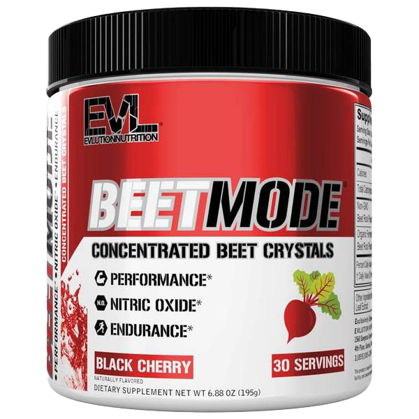 EVLution Nutrition BeetMode Pre-Workout Powder - Black Cherry Flavor (195g) | Natural Energy & Endurance Booster for Athletes & Fitness Enthusiasts