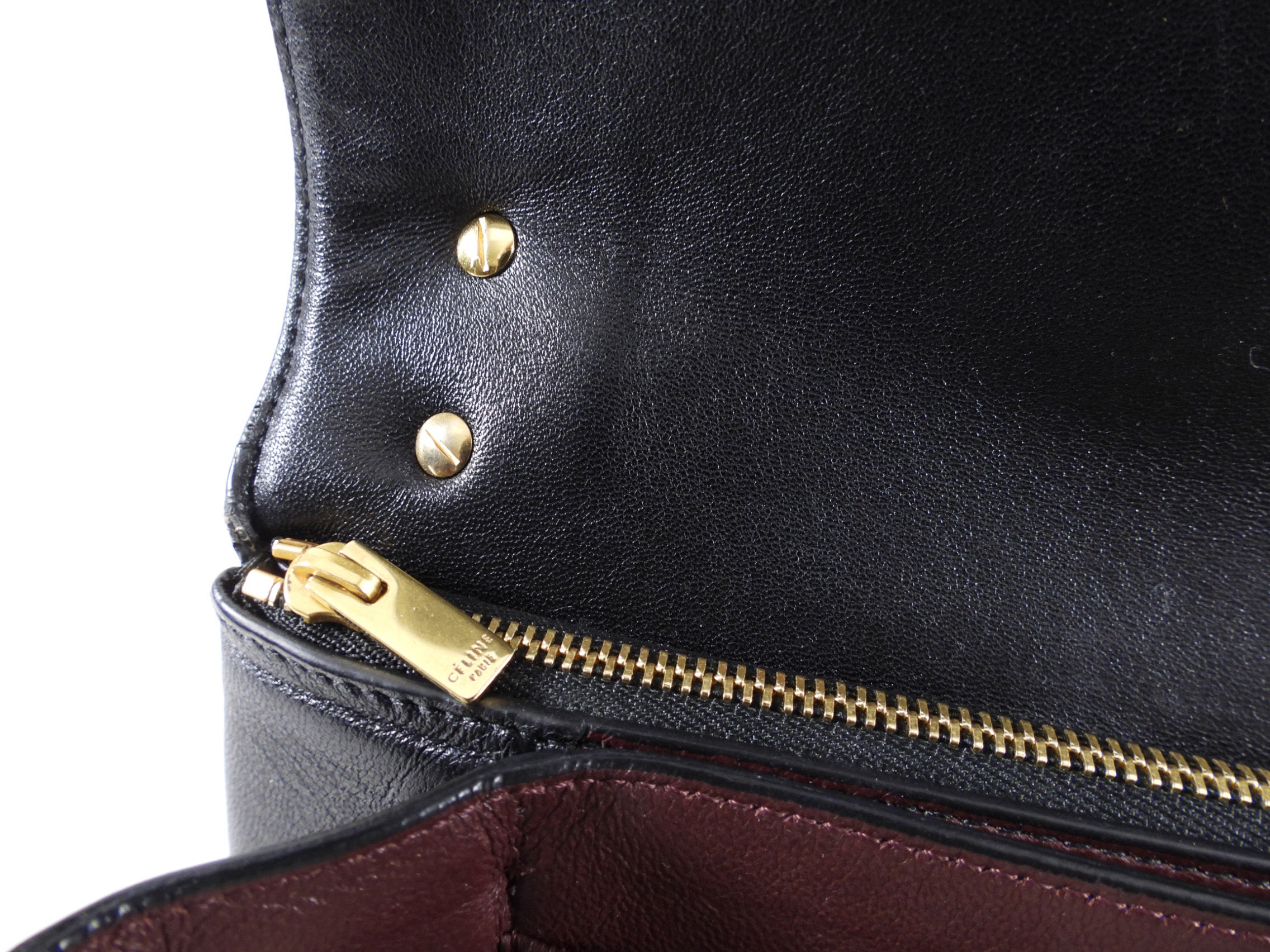 Celine Black Leather Chain Strap Triple Bag - Luxury Designer Crossbody Shoulder Purse for Women | Perfect for Evening Parties, Date Night & Special Occasions