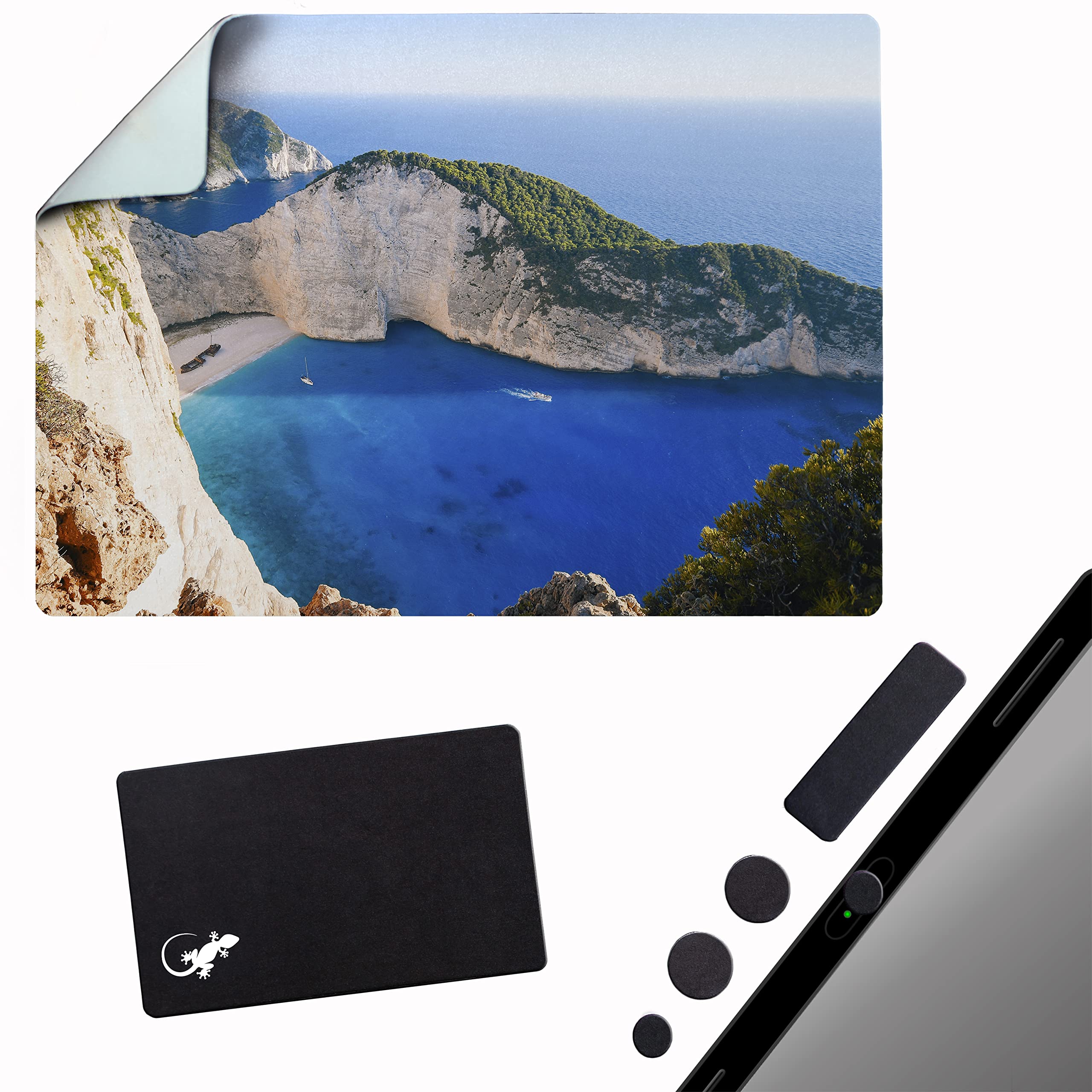 Non-Slip Adhesive Mouse Pad - Peel & Stick to Any Surface | Portable Travel Mouse Pad with Strong Grip for Laptops, Desks & Cars | Perfect for Work, Gaming & Office Use | Shipwreck Bay - NAVAGIO Bay Design