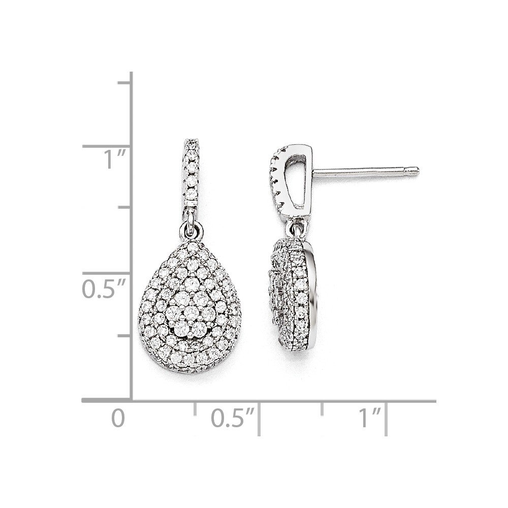 Elegant Sterling Silver & CZ Brilliant Embers Dangle Post Earrings for Women | Hypoallergenic Fashion Jewelry | Perfect for Parties, Weddings & Evening Events