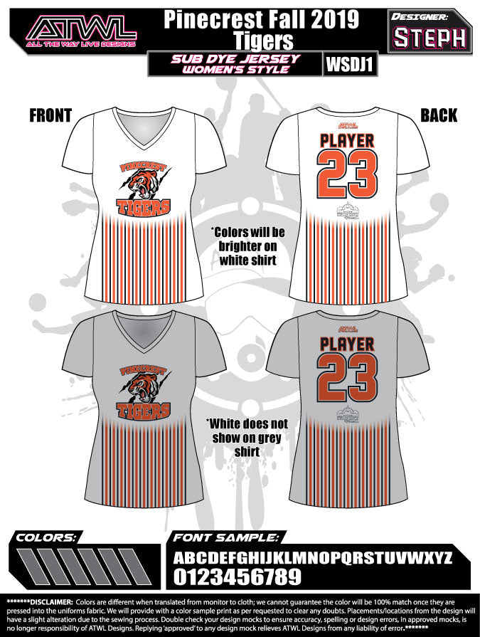 Pinecrest Fall League Women's Sublimated Dye Jersey - Breathable & Stylish Basketball Uniform for Games & Team Sports