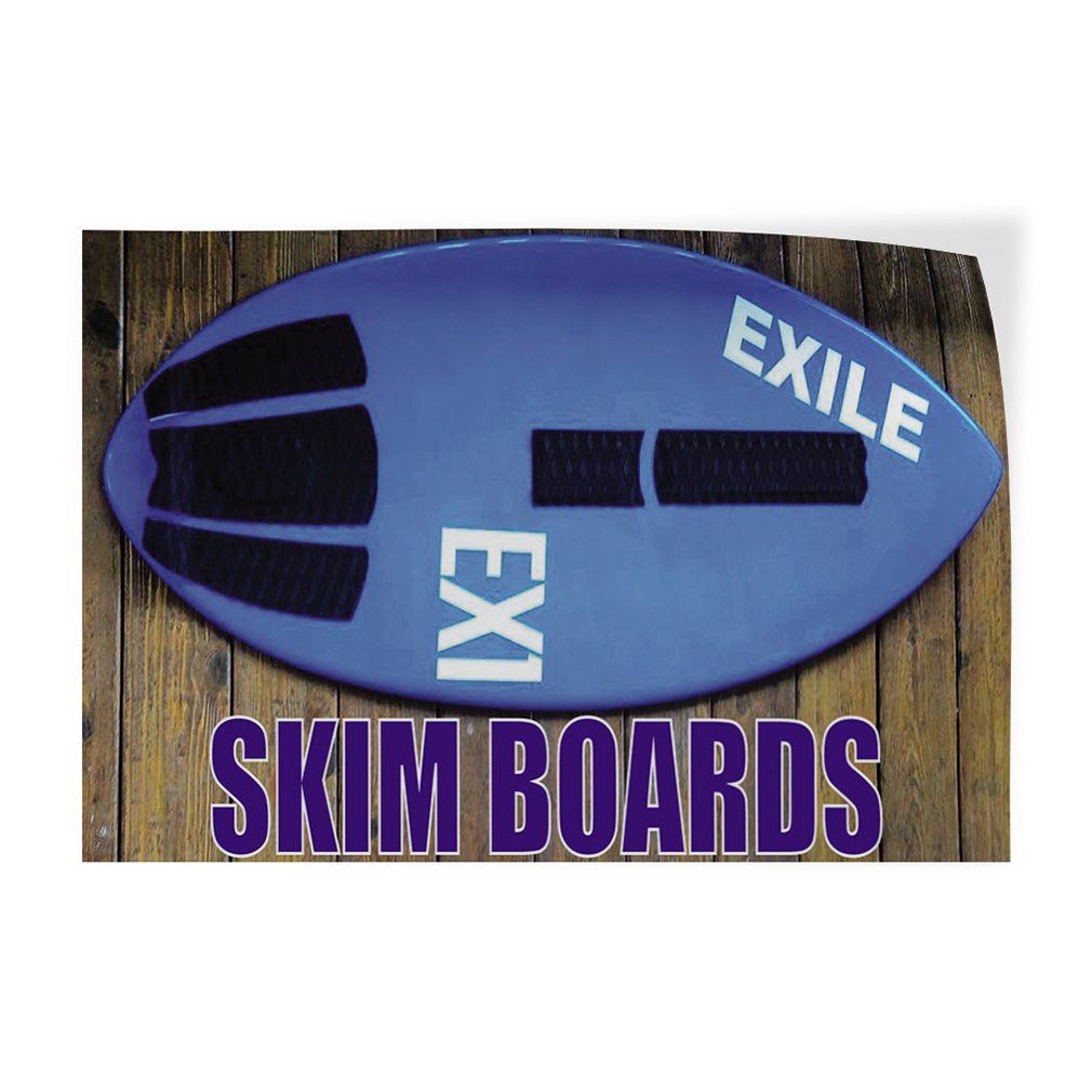 Premium Vinyl Decal Stickers for Skim Boards - 7x5 Inches, Multiple Sizes - Waterproof Outdoor Advertising, Industrial Safety Signs & Sports Equipment Labels - Perfect for Beach Gear, Surfboards & Safety Markings