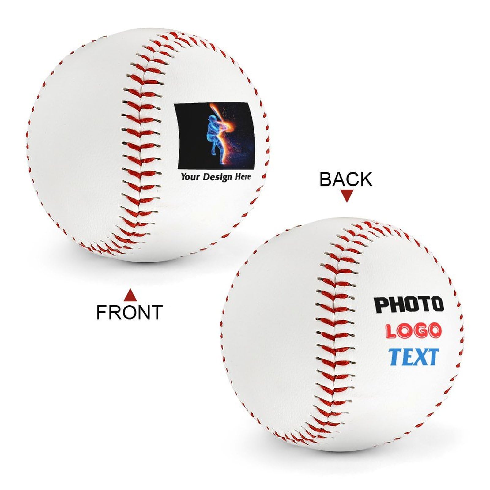 Custom Personalized Baseball Balls - Design Your Own with Team Logo, Name, Photo - Unique Gifts for Men, Dad, Boyfriend, Husband - Perfect for Birthdays, Christmas, Father's Day & Sports Events - Great for Team Building, Awards, and Baseball Enthusiasts