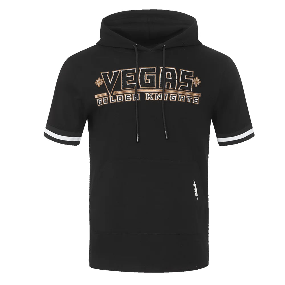 Men's Pro Standard Vegas Golden Knights Chenille Short Sleeve Hoodie - Black | Comfortable & Stylish for Game Day, Casual Wear & Fan Apparel