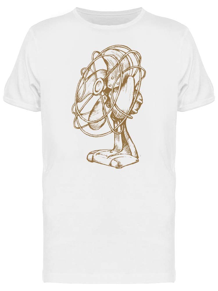 Vintage Smartprints Old Electric Fan Sketch T-Shirt for Men - Retro Graphic Tee for Casual Wear & Summer Outfits