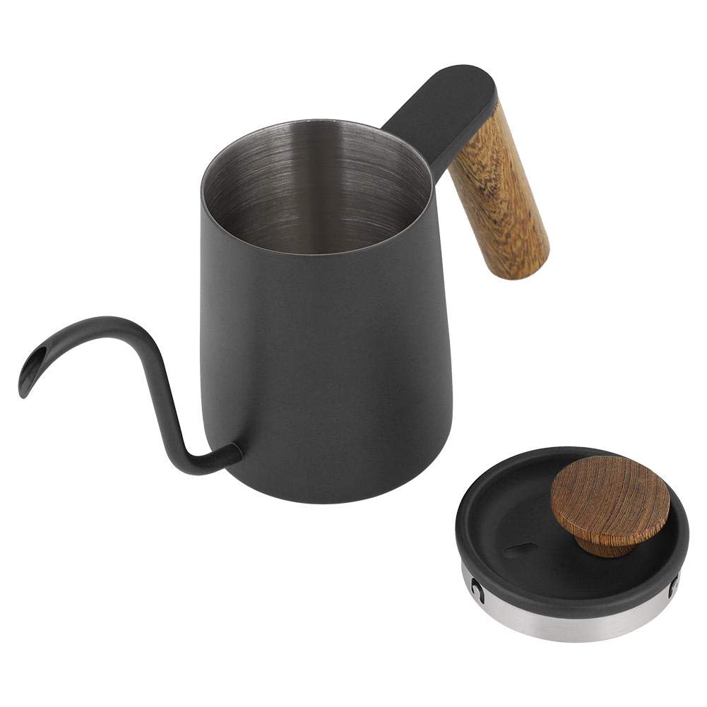 Premium Pour Over Coffee Dripper - Ceramic Coffee Maker with Long Gooseneck Kettle for Home & Cafe Use | Perfect for Specialty Coffee Brewing, Gift Giving & Barista Training (Black)