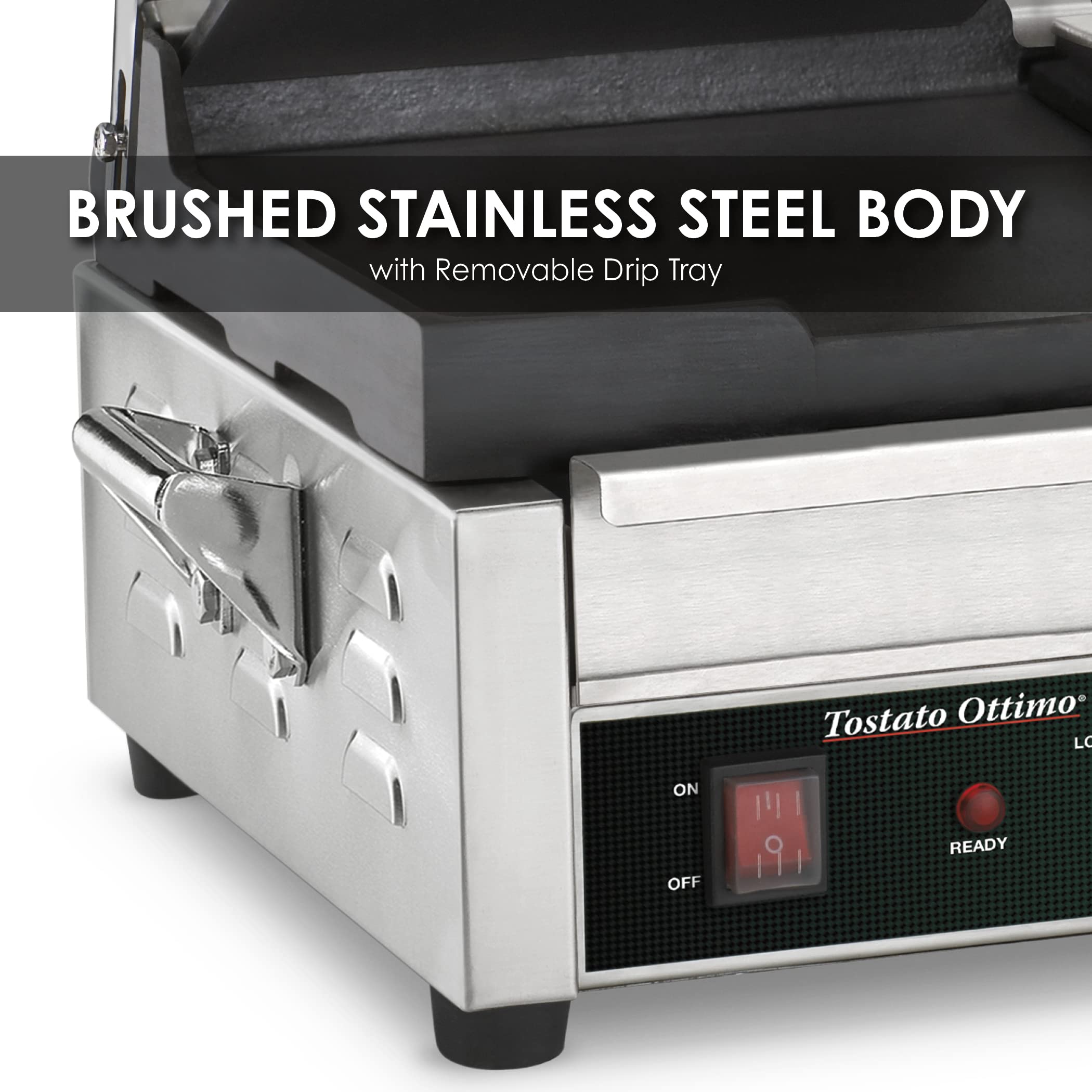 Waring Commercial WFG300T Dual Flat Panini Grill with Timer - 240V Professional Sandwich Press for Restaurants, Cafes & Home Kitchens - Perfect for Paninis, Burgers & Grilled Cheese