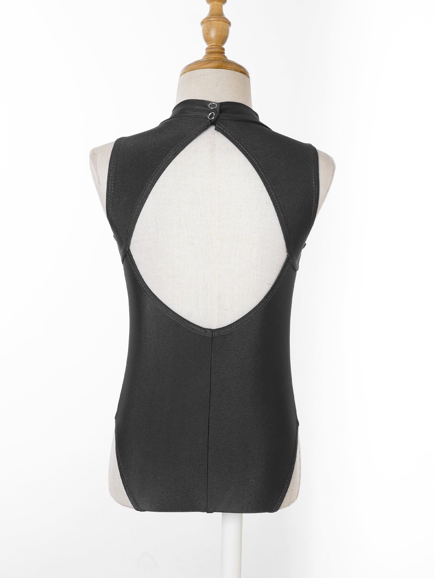 Girls Gymnastics Leotard - Mock Neck Sleeveless Ballet Dance Costume with Cutout Back for Kids | Perfect for Ballet Class, Dance Recitals & Gymnastics Training