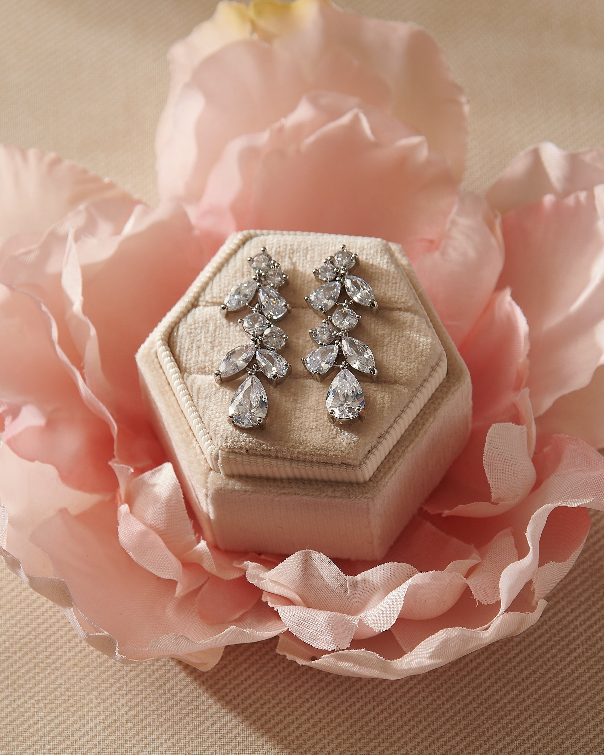 Elegant Petite Scattered Vine CZ Stud Earrings for Women - Perfect for Weddings, Parties & Everyday Wear