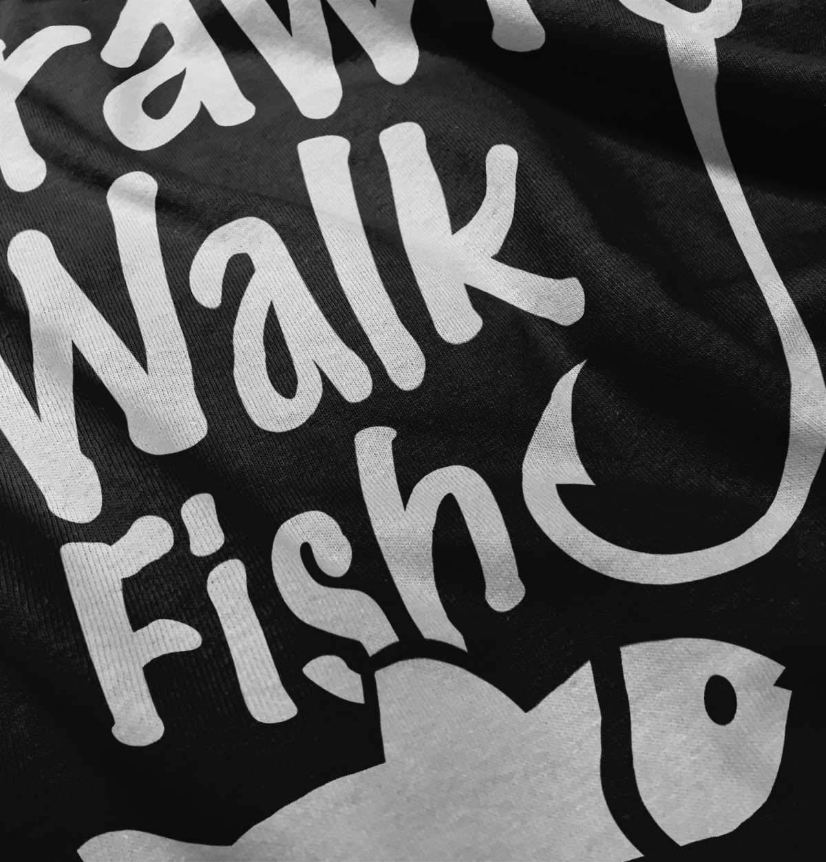 Crawl Walk Fish Hook Toddler T-Shirt for Boys & Girls - Outdoor Adventure & Fishing Themed Kids Apparel