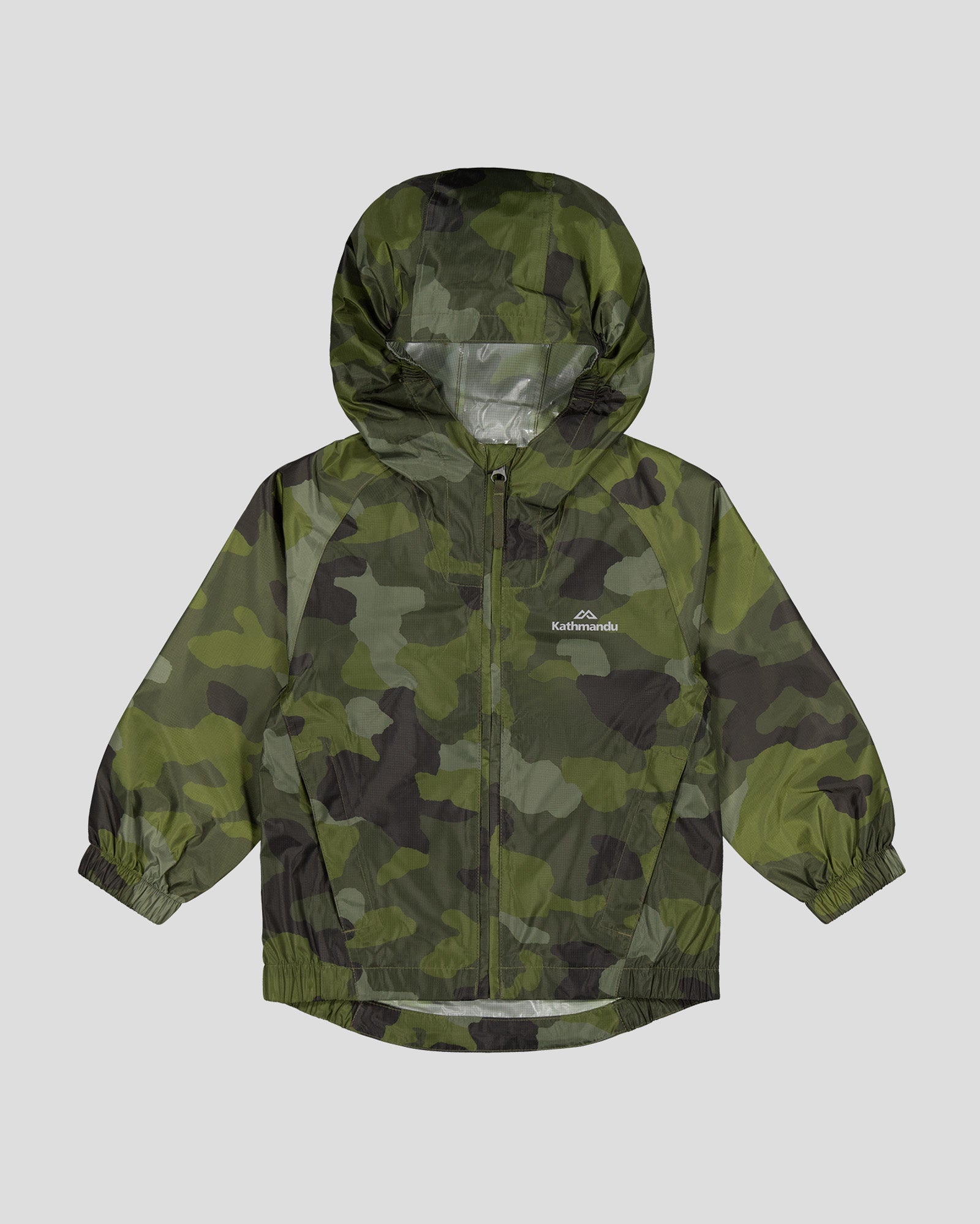 2L Kids Rain Jacket - Light Moss Tree Camo Print Waterproof Jacket for Boys & Girls | Perfect for Outdoor Play, School & Rainy Day Adventures