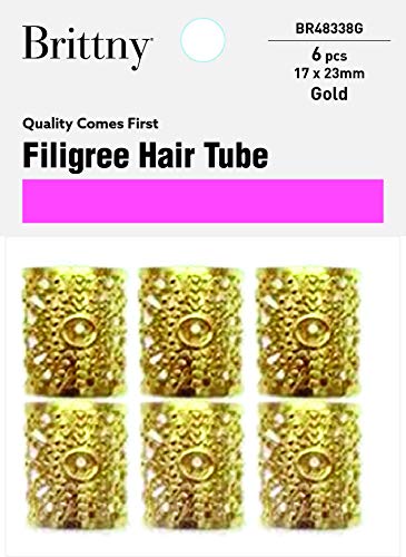 Brittny Hair Accessories - Elegant Filigree Tube Hair Clips (Pack of 2) for Women & Girls - Perfect for Weddings, Parties & Everyday Style