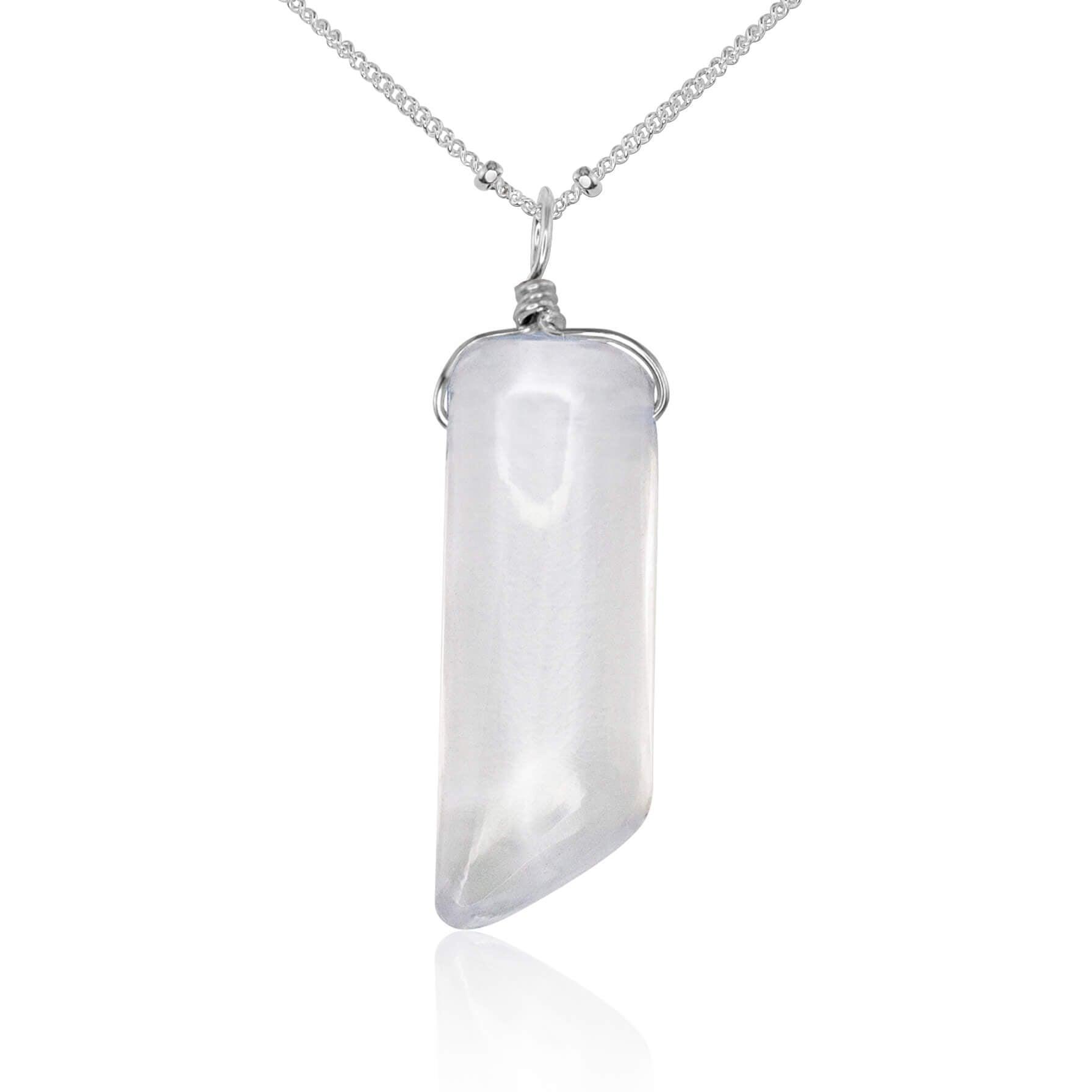 Natural Smooth Crystal Quartz Point Necklace - Healing Stone Pendant for Meditation, Energy Cleansing & Spiritual Balance | Perfect for Yoga, Reiki & Chakra Alignment