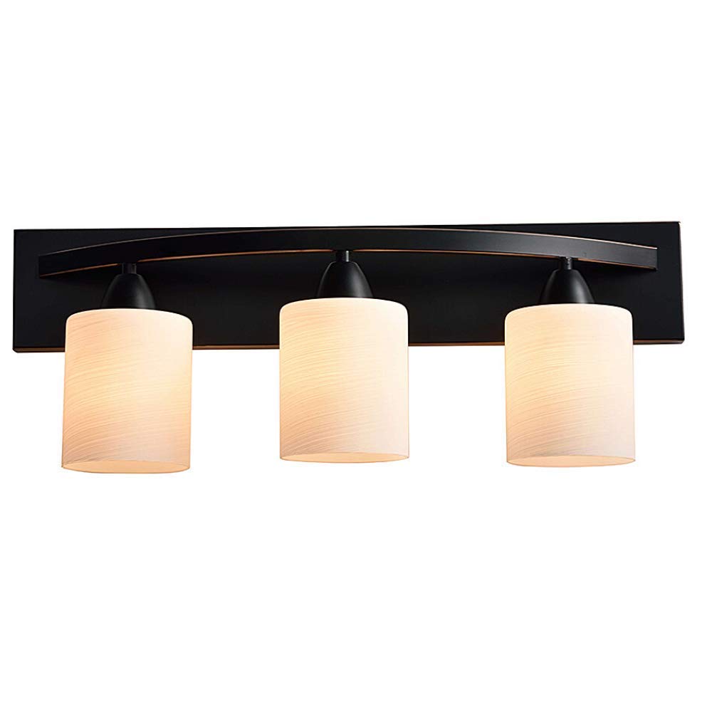 Oil Rubbed Bronze Vanity Light Bar - 3-Light Bathroom Mirror Lighting Fixture with Modern Glass Shade | Wall Sconce for Bathroom, Powder Room & Dressing Area