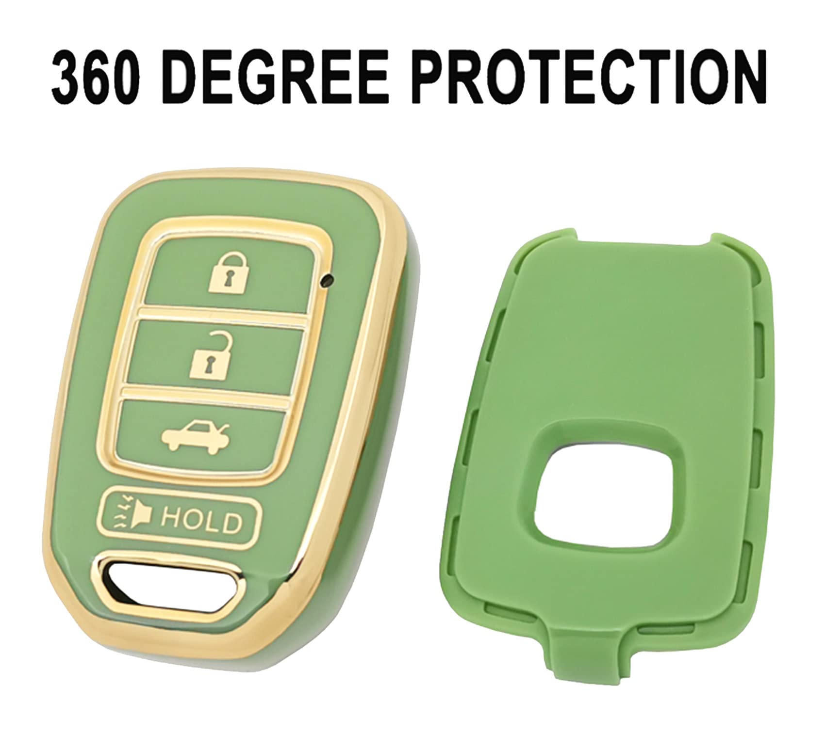 Premium Key Fob Cover Case for Honda Accord Civic CR-V HR-V - Durable Remote Key Holder Skin Protector & Keyless Entry Sleeve Accessories (Green) - Perfect for Car Key Protection & Daily Use