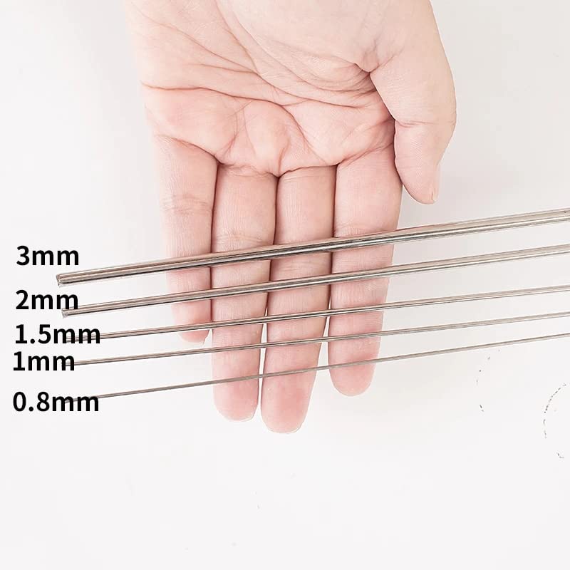 Premium 1.2mm Stainless Steel Spring Wire - Hardened Full Hard Straight Wire (400mm/15.7inch, 25pcs) for DIY Crafts, Jewelry Making & Mechanical Repairs