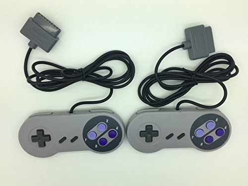 Original Super Nintendo SNES Controller Bundle with AV Cable & Power Adapter - Compatible with SNES Classic Console - Perfect for Retro Gaming & Collectors