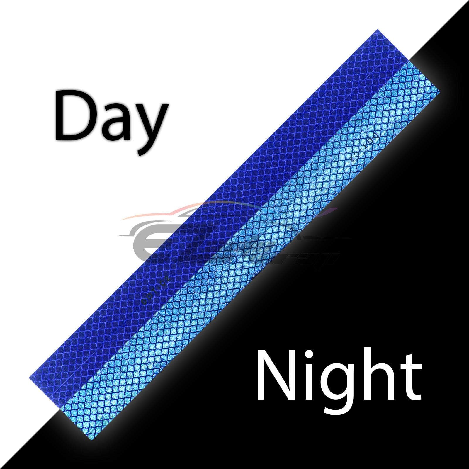 EZAUTO WRAP DOT-C2 Blue Reflective Tape - 1 Foot Safety Warning Strips (10 Pack, 10 Feet Total) for Trailers, RVs & Trucks - DOT Certified Conspicuity Tape for Night Visibility & Road Safety