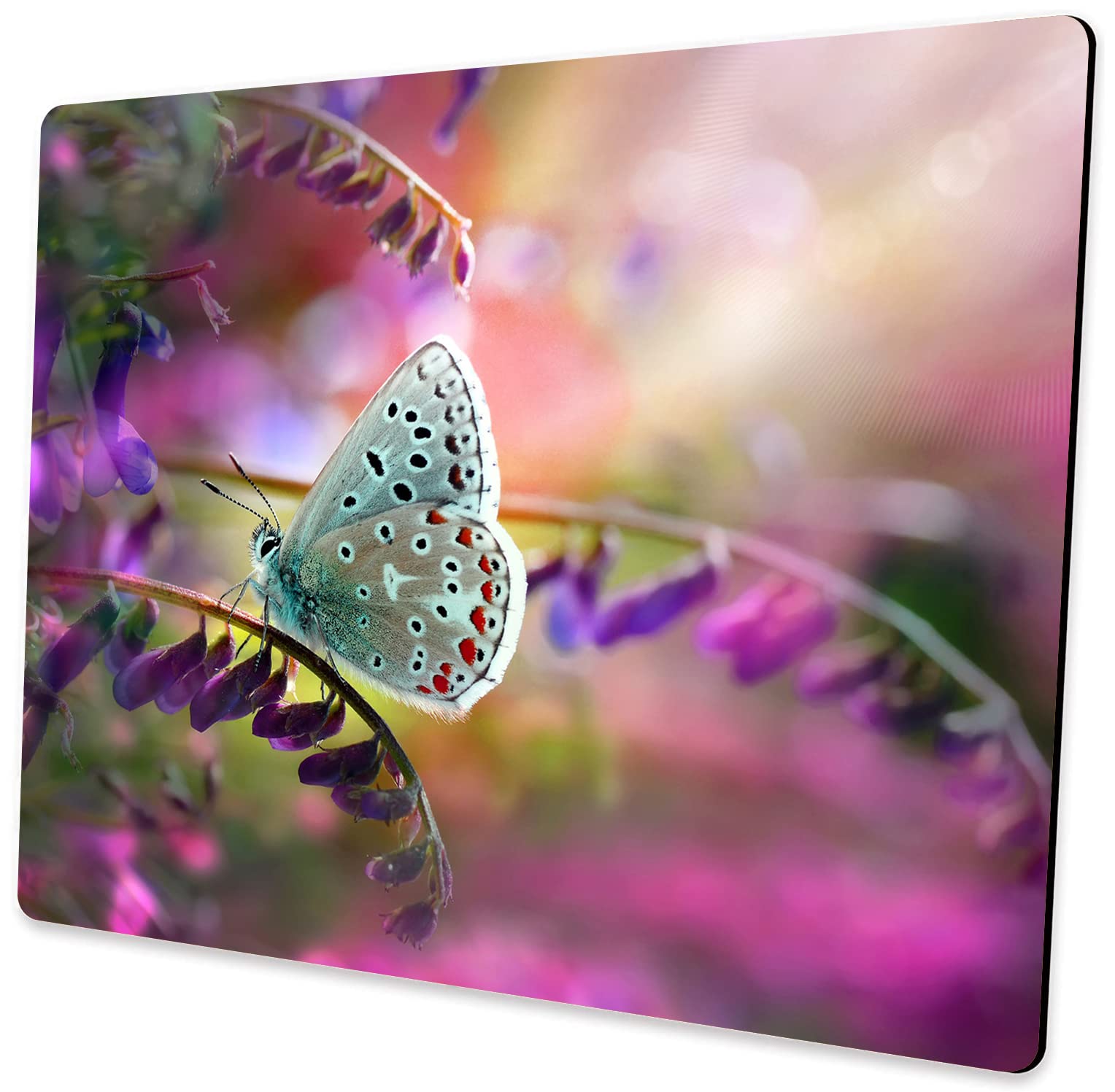 Custom Square Gaming Mouse Pad - Non-Slip Rubber Base for PC, Laptop & Office Use - Colorful Butterfly Design Computer Desk Mat for Gamers & Professionals